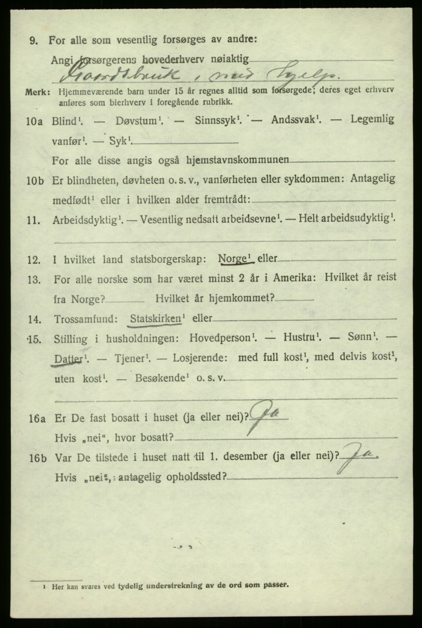 SAB, 1920 census for Førde, 1920, p. 4257