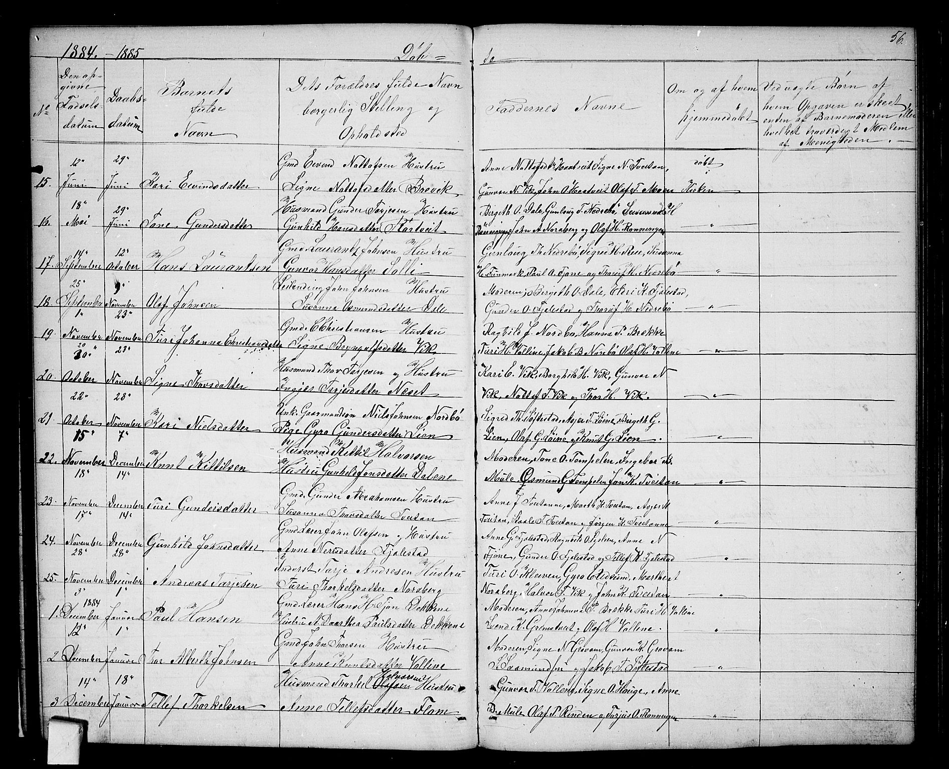 Nissedal kirkebøker, SAKO/A-288/G/Ga/L0002: Parish register (copy) no. I 2, 1861-1887, p. 56