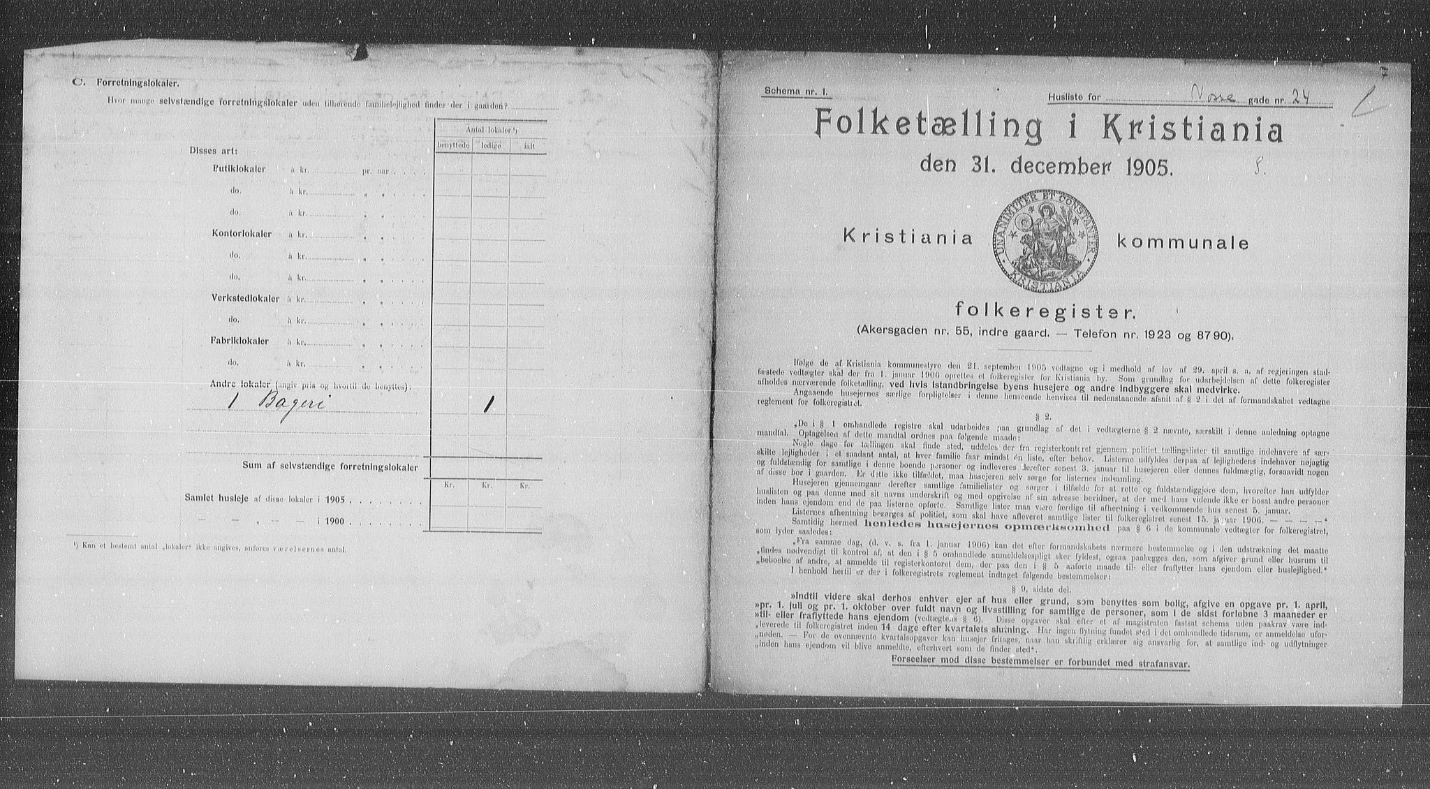 OBA, Municipal Census 1905 for Kristiania, 1905, p. 66161