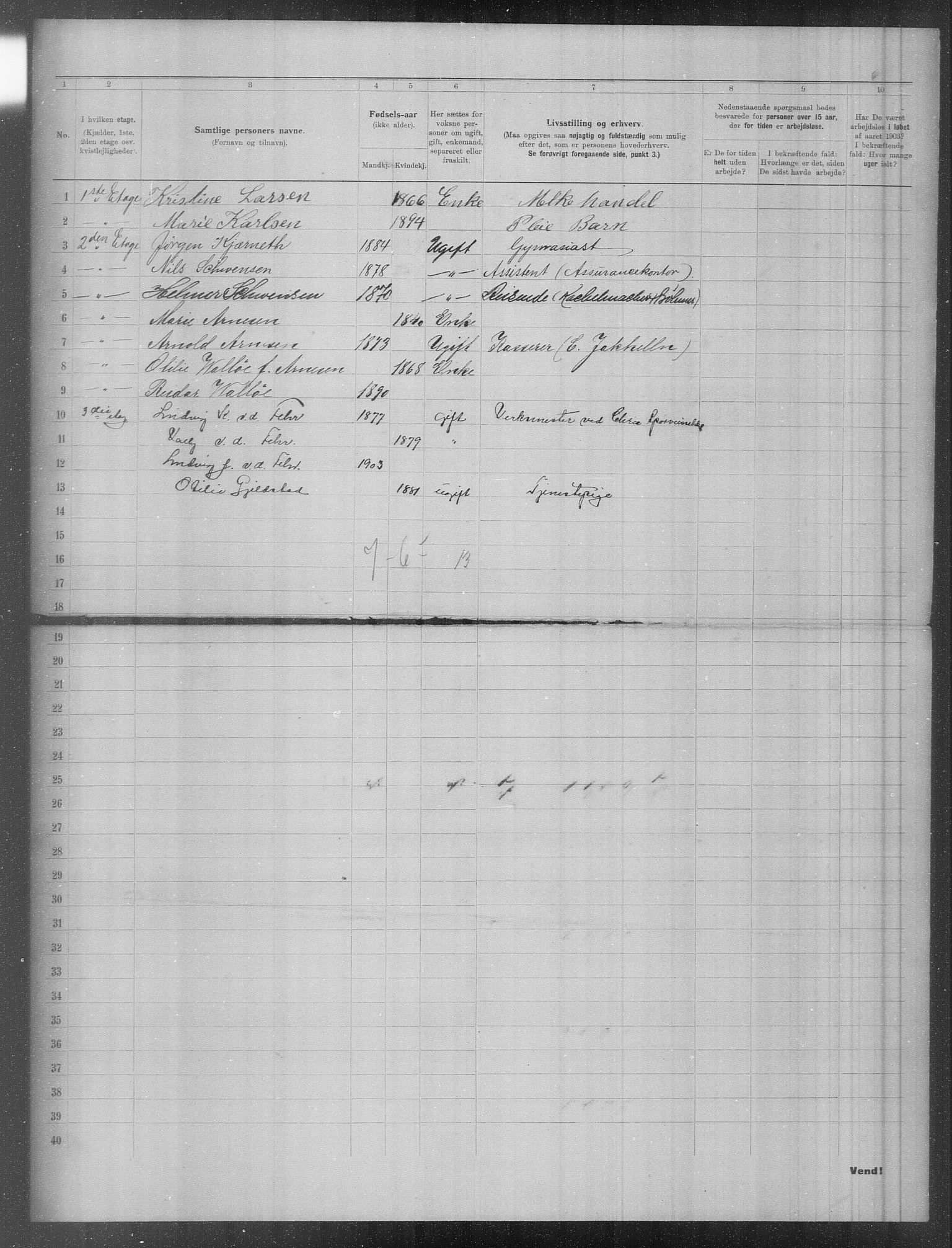 OBA, Municipal Census 1903 for Kristiania, 1903, p. 950