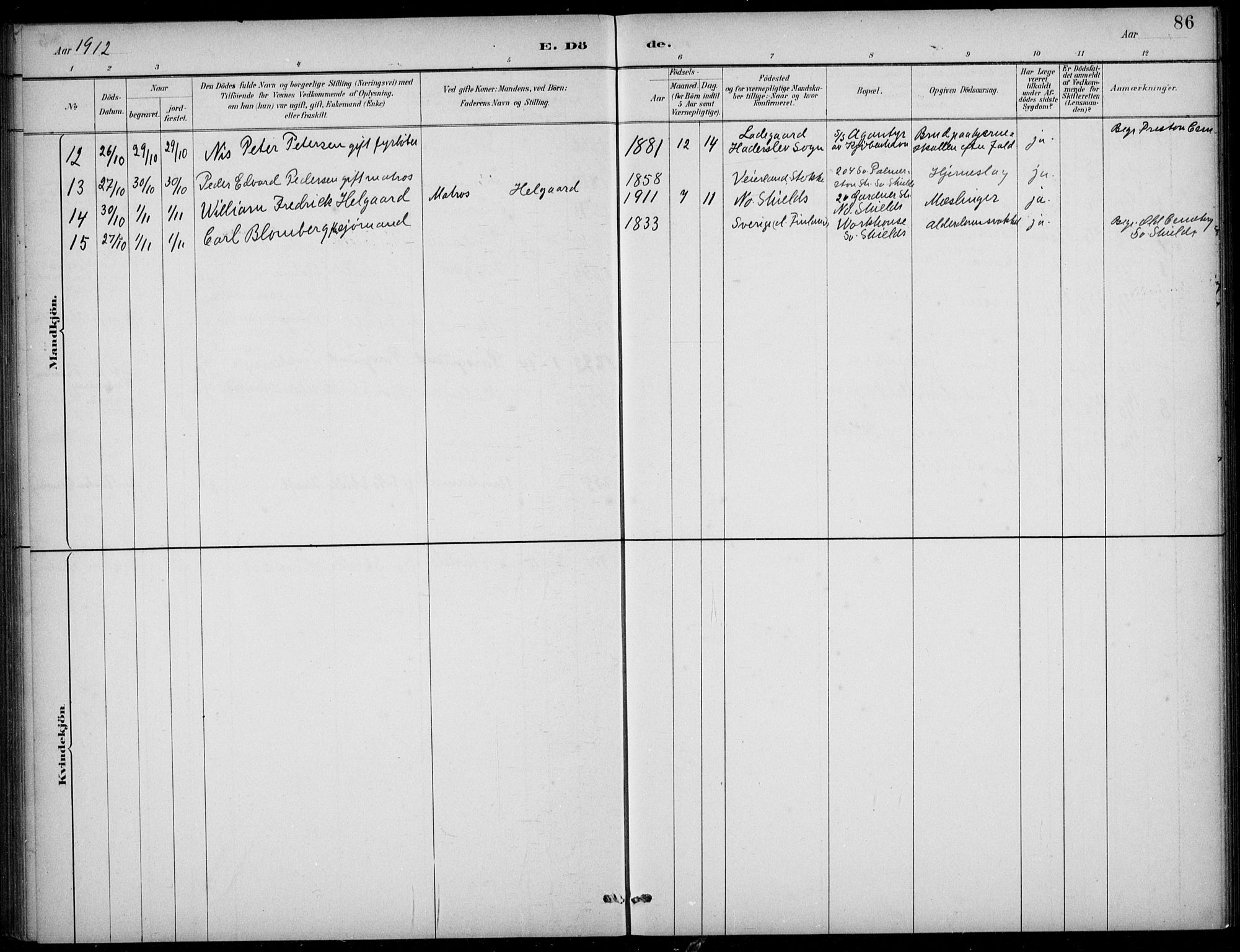 Den norske sjømannsmisjon i utlandet/Tyne-havnene (North Shields og New Castle), AV/SAB-SAB/PA-0101/H/Ha/L0002: Parish register (official) no. A 2, 1883-1938, p. 86