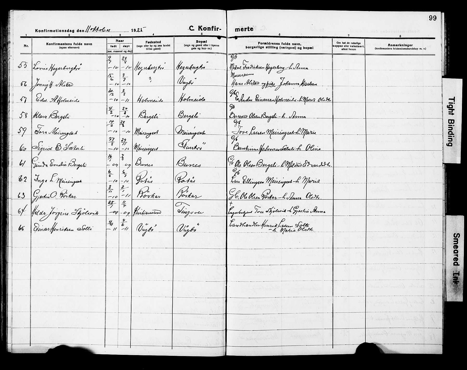 Ministerialprotokoller, klokkerbøker og fødselsregistre - Møre og Romsdal, AV/SAT-A-1454/586/L0994: Parish register (copy) no. 586C05, 1919-1927, p. 99