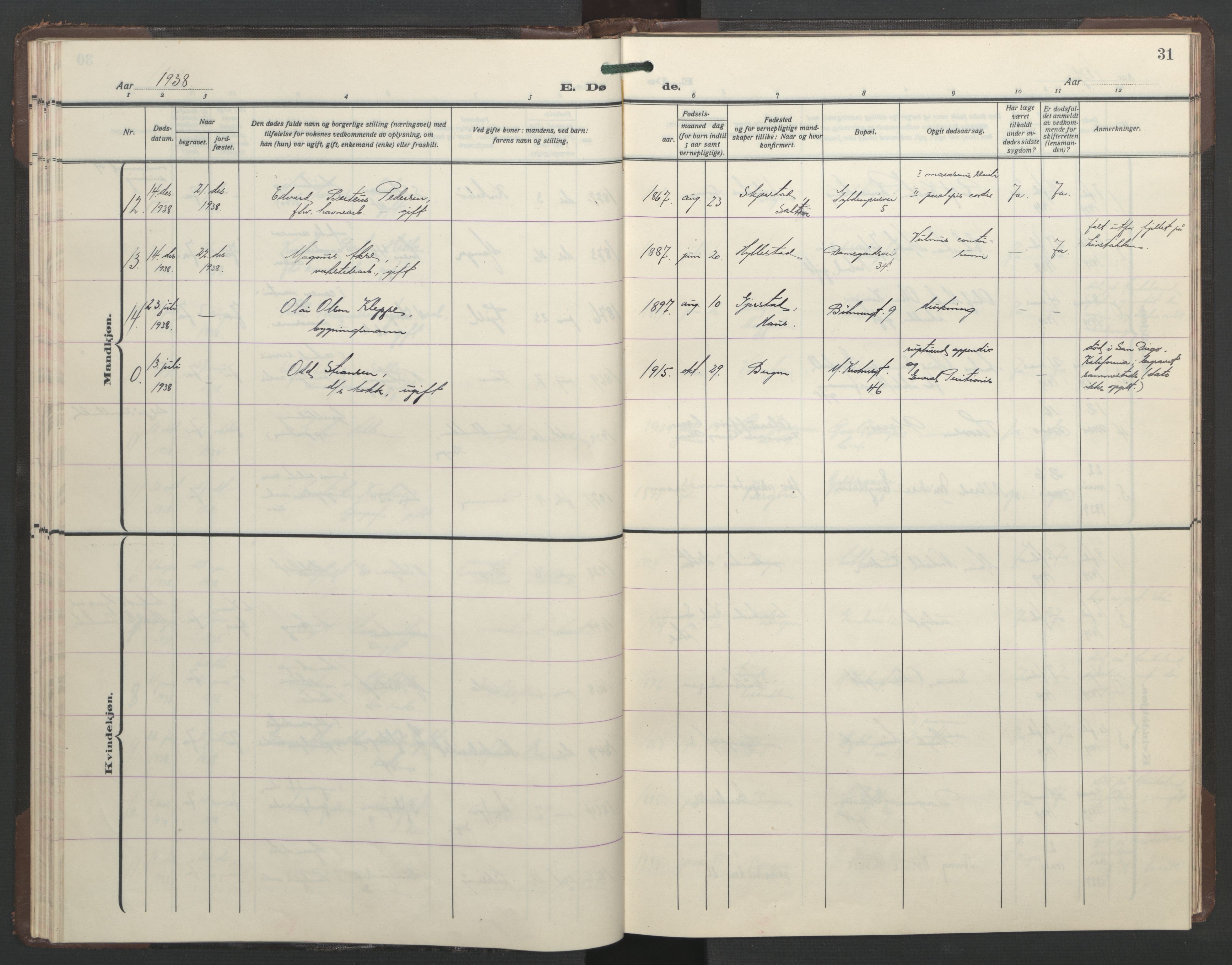 St. Markus sokneprestembete, AV/SAB-A-99935: Parish register (copy) no. D 1, 1928-1961, p. 30b-31a