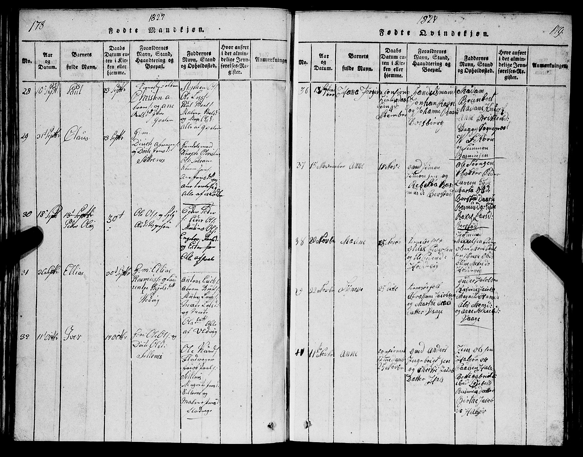 Selje sokneprestembete, AV/SAB-A-99938/H/Ha/Hab/Haba: Parish register (copy) no. A 1, 1816-1828, p. 178-179