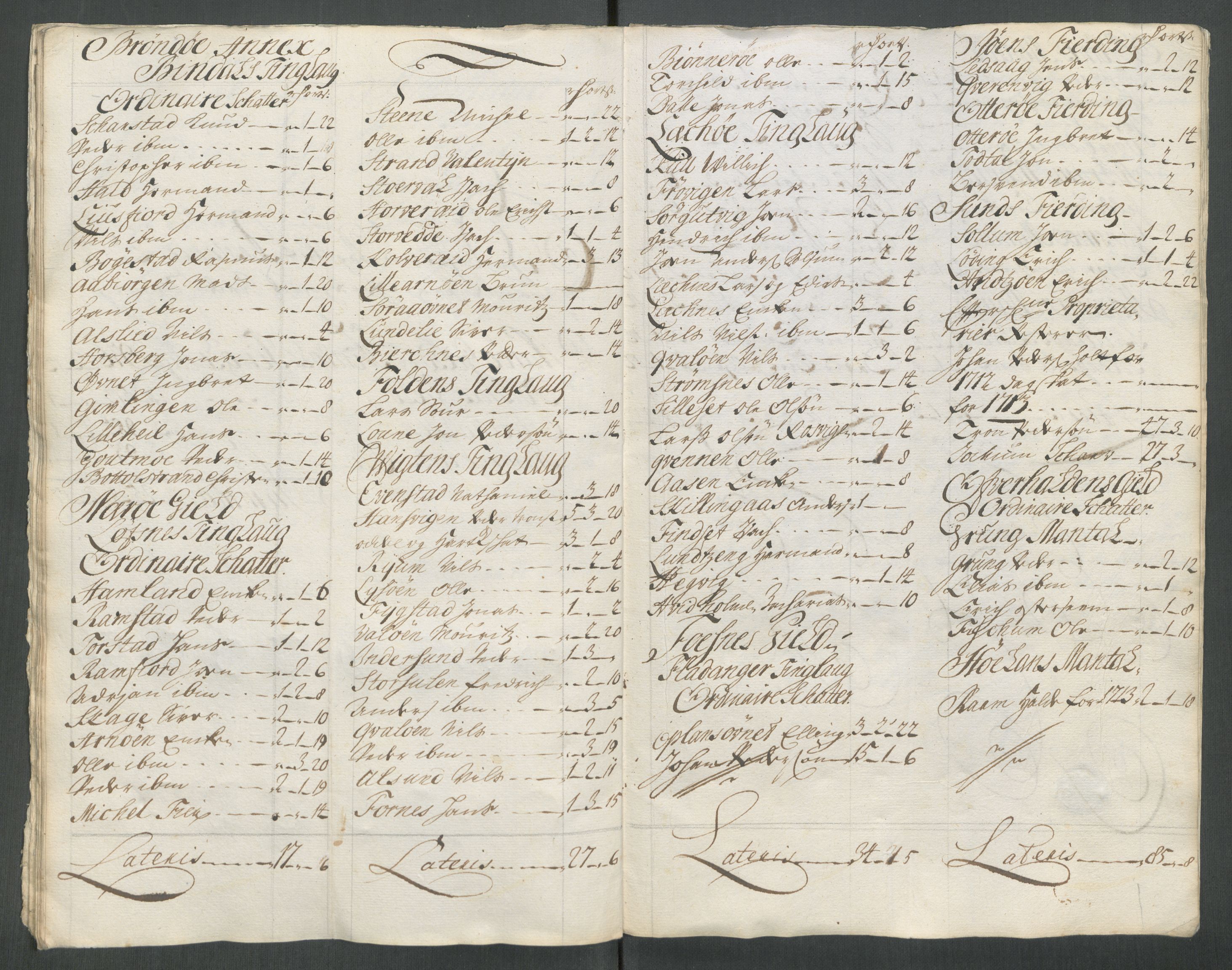 Rentekammeret inntil 1814, Reviderte regnskaper, Fogderegnskap, AV/RA-EA-4092/R64/L4434: Fogderegnskap Namdal, 1713, p. 264