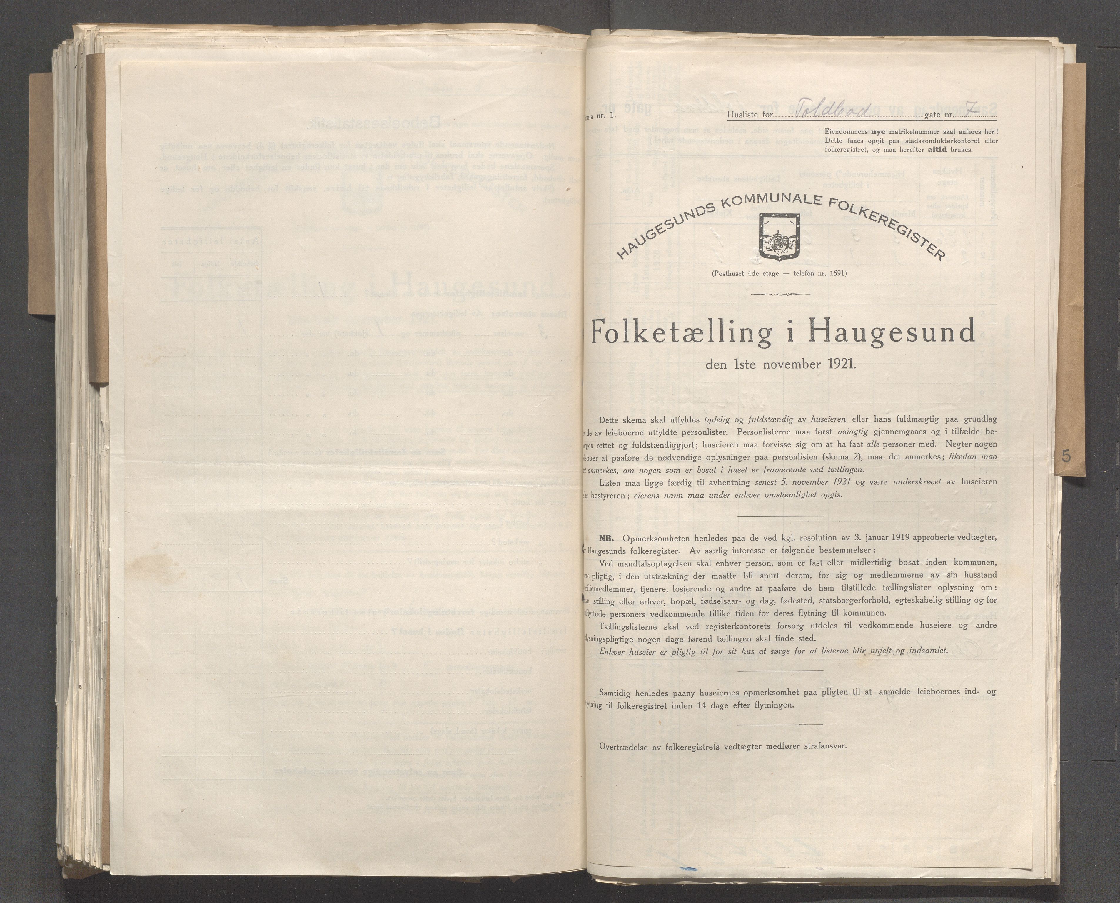 IKAR, Local census 1.11.1921 for Haugesund, 1921, p. 7423