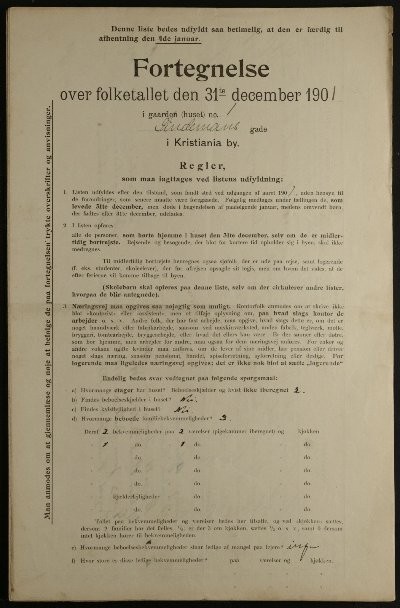 OBA, Municipal Census 1901 for Kristiania, 1901, p. 8907