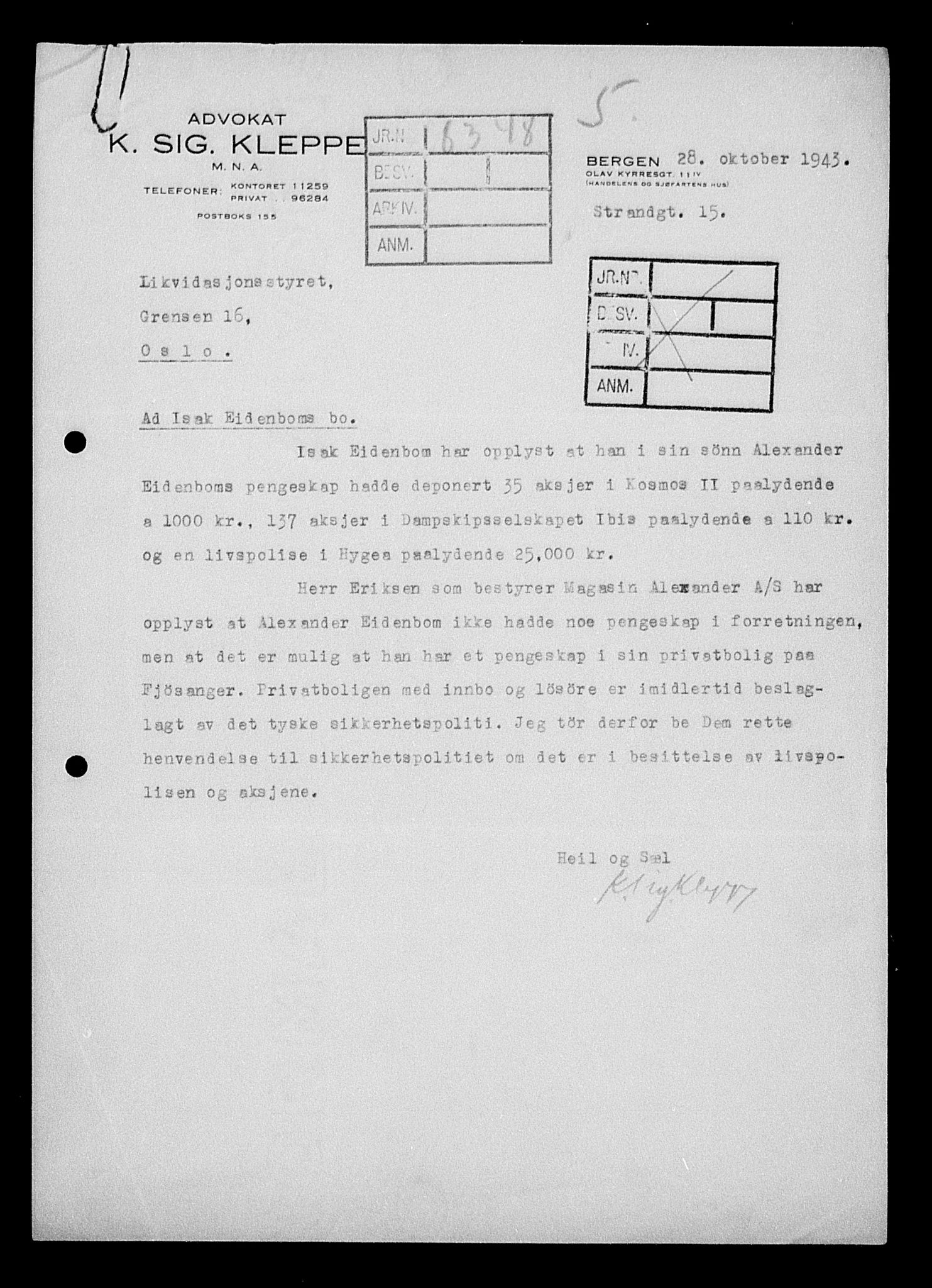 Justisdepartementet, Tilbakeføringskontoret for inndratte formuer, AV/RA-S-1564/H/Hc/Hcd/L0994: --, 1945-1947, p. 103