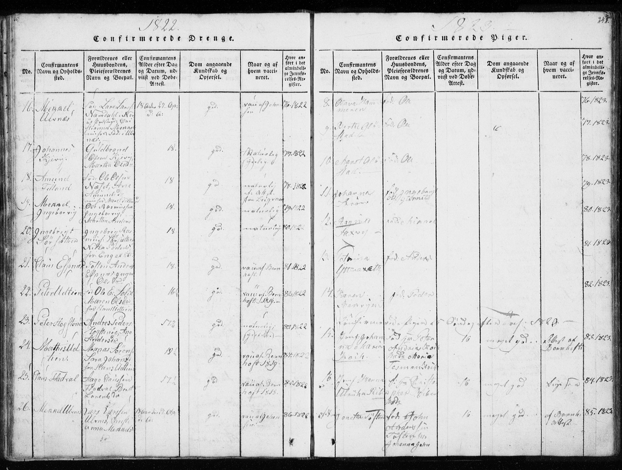 Ministerialprotokoller, klokkerbøker og fødselsregistre - Sør-Trøndelag, SAT/A-1456/634/L0527: Parish register (official) no. 634A03, 1818-1826, p. 242