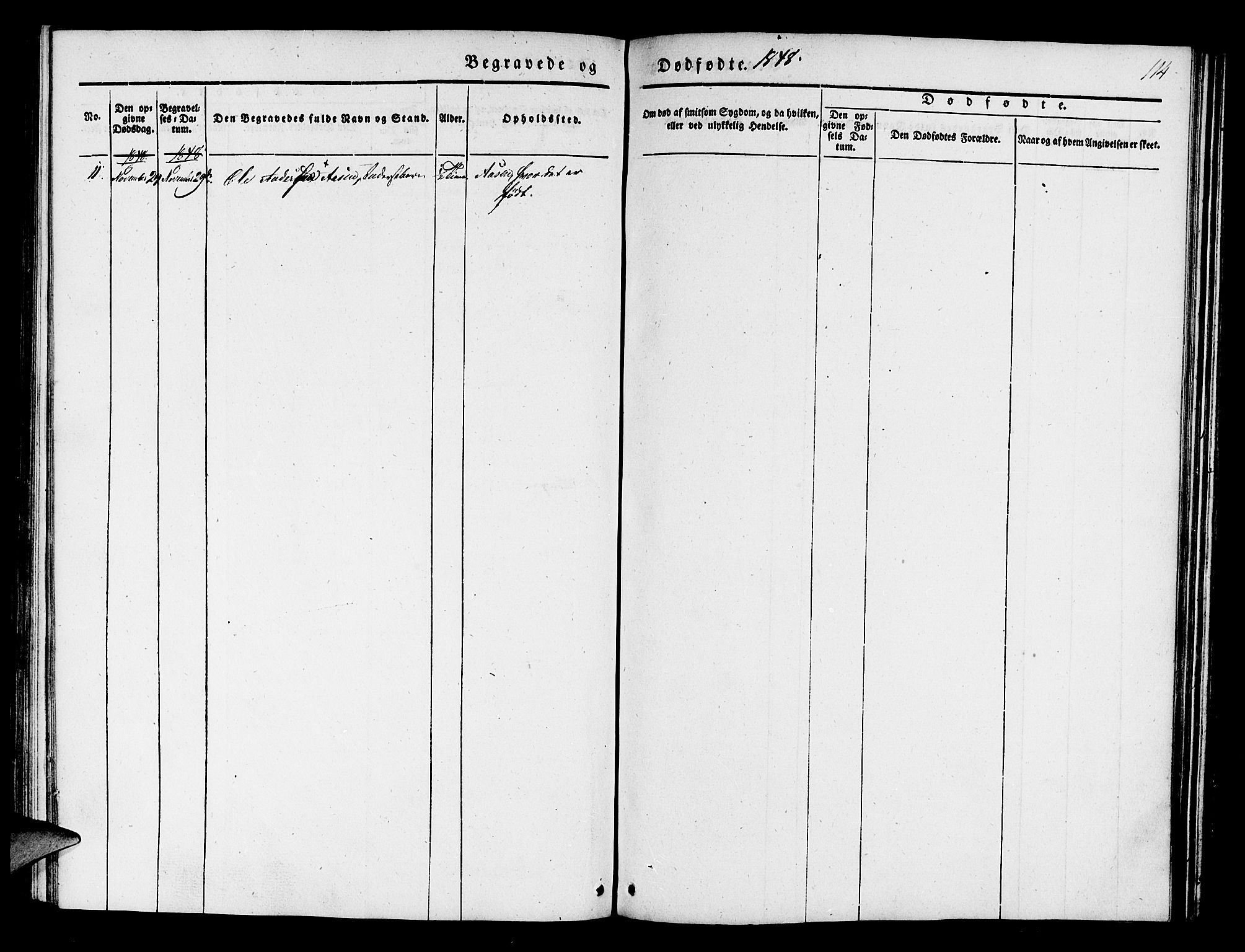 Jostedal sokneprestembete, AV/SAB-A-80601/H/Haa/Haaa/L0004: Parish register (official) no. A 4, 1837-1848, p. 114