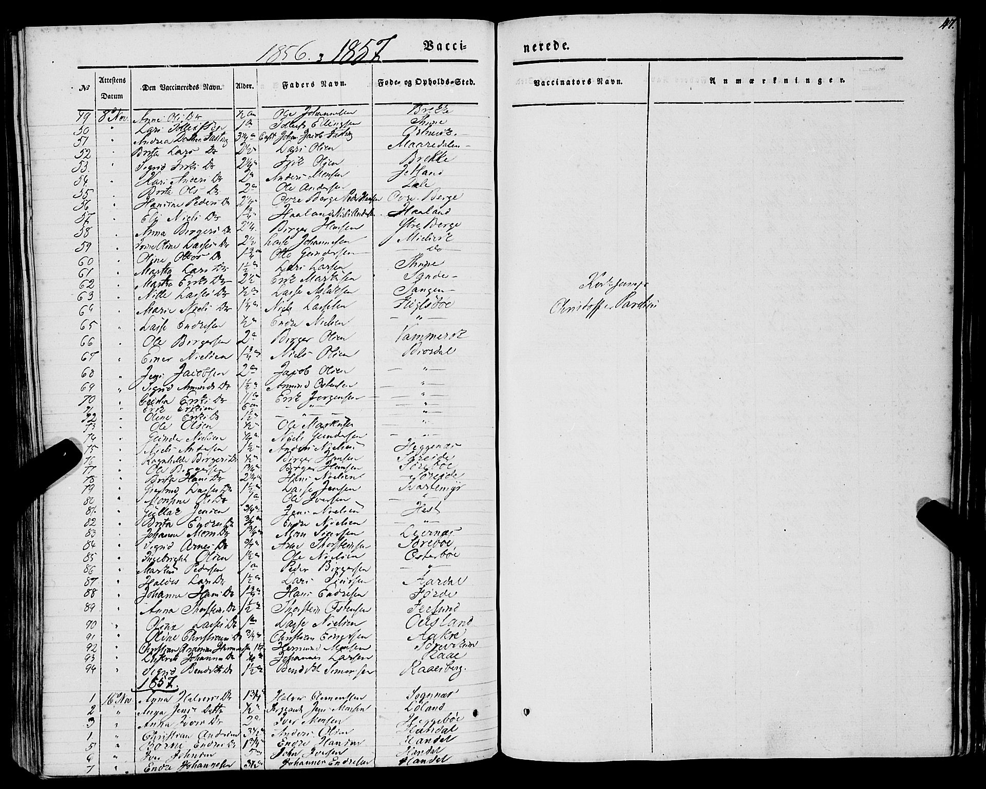 Lavik sokneprestembete, AV/SAB-A-80901: Parish register (official) no. A 3, 1843-1863, p. 47