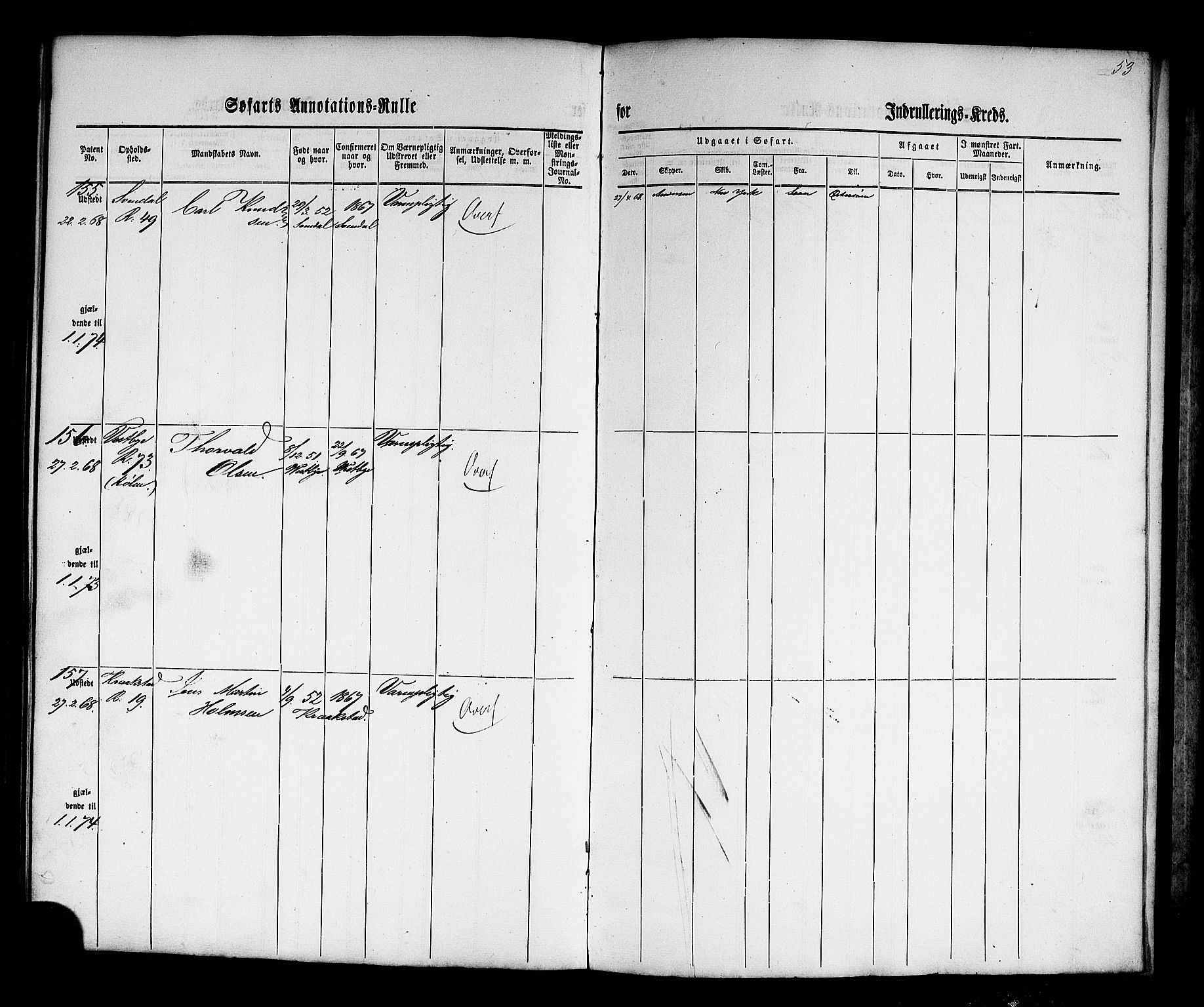 Son mønstringskontor, AV/SAO-A-10569e/F/Fc/Fca/L0001: Annotasjonsrulle, 1860-1868, p. 58