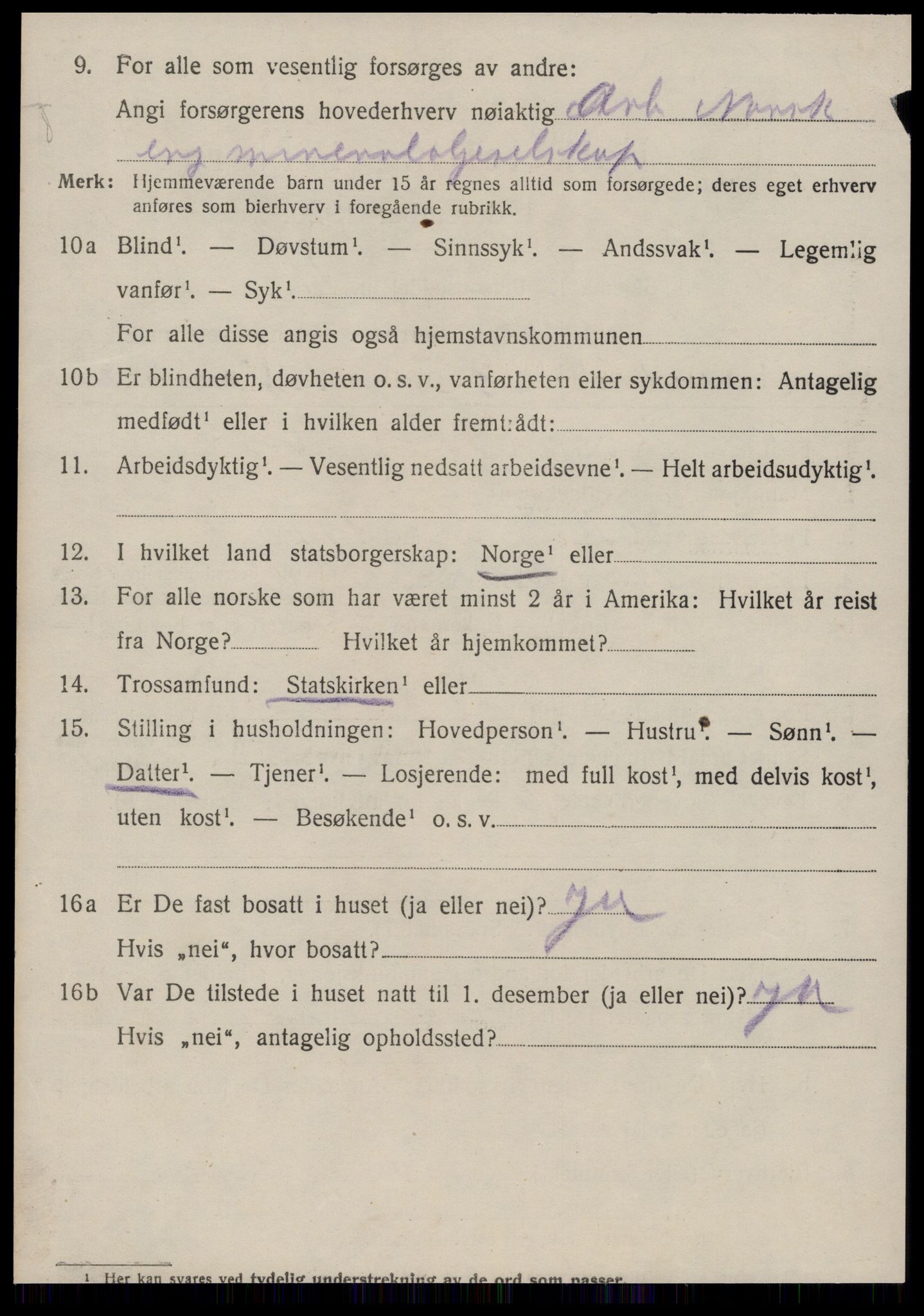 SAT, 1920 census for Borgund, 1920, p. 18631