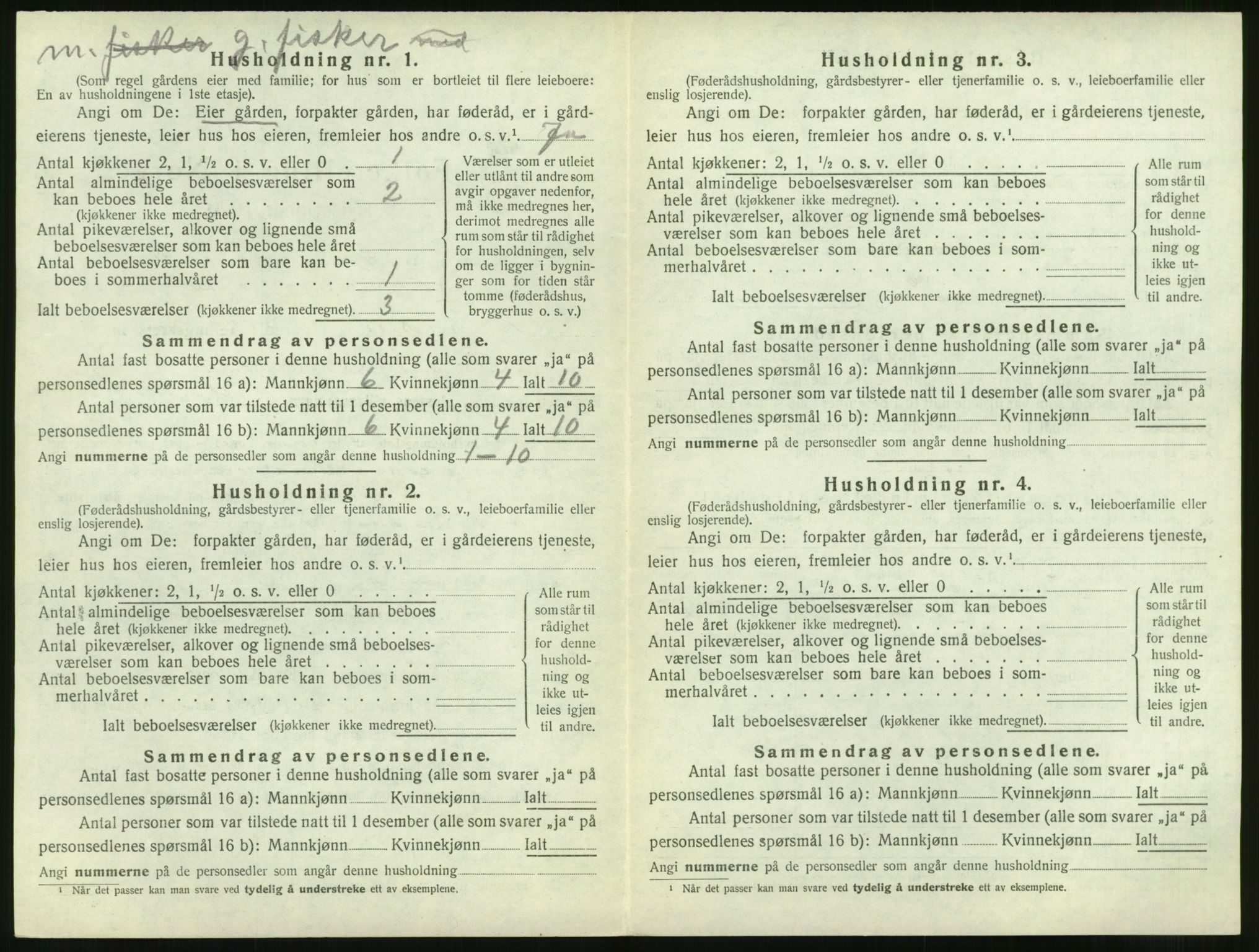 SAT, 1920 census for Vatne, 1920, p. 343