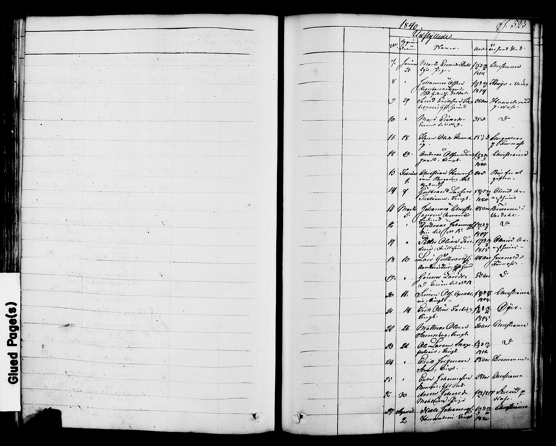 Ringsaker prestekontor, AV/SAH-PREST-014/K/Ka/L0008: Parish register (official) no. 8, 1837-1850, p. 523