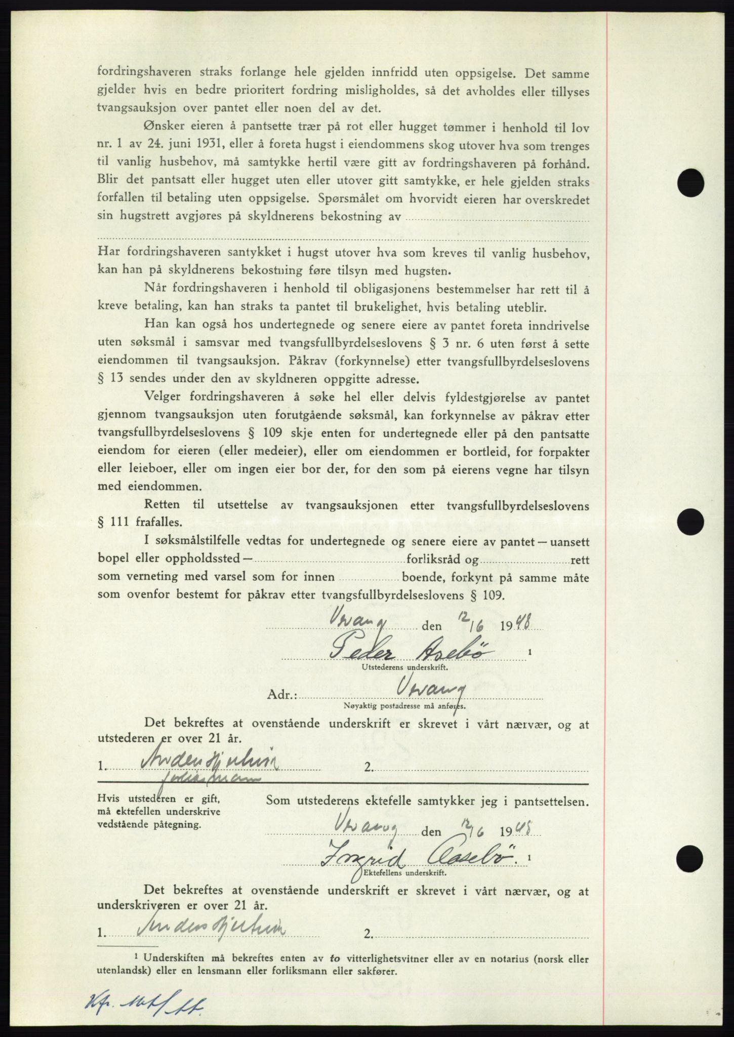 Nordmøre sorenskriveri, AV/SAT-A-4132/1/2/2Ca: Mortgage book no. B99, 1948-1948, Diary no: : 2018/1948