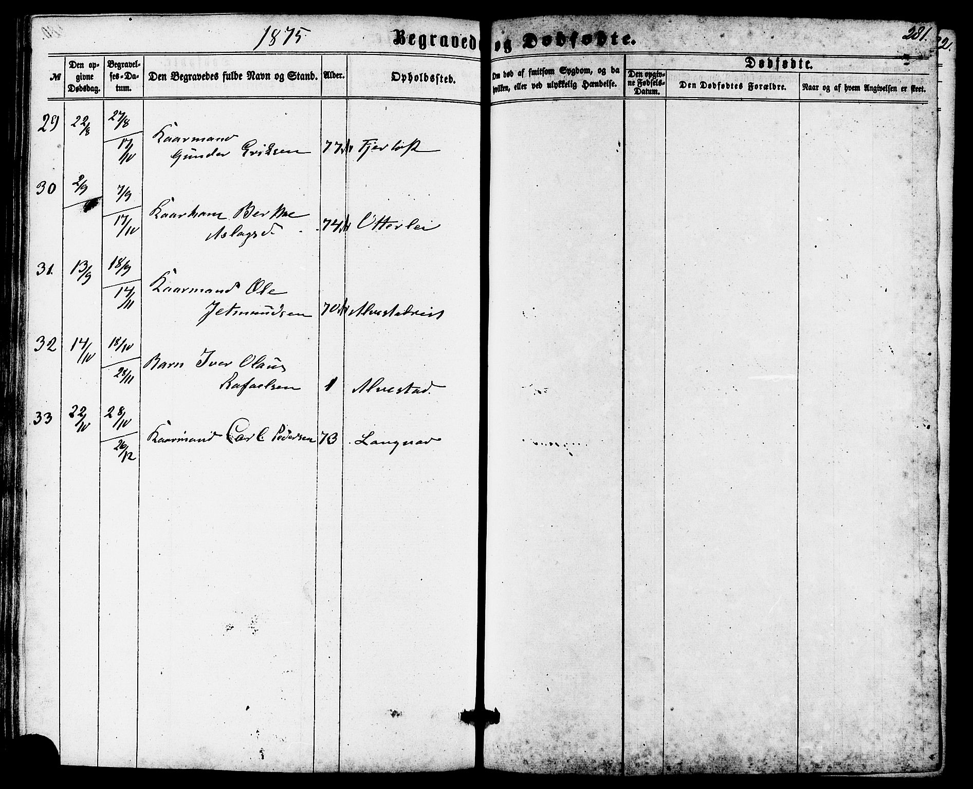 Ministerialprotokoller, klokkerbøker og fødselsregistre - Møre og Romsdal, AV/SAT-A-1454/536/L0498: Parish register (official) no. 536A07, 1862-1875, p. 281