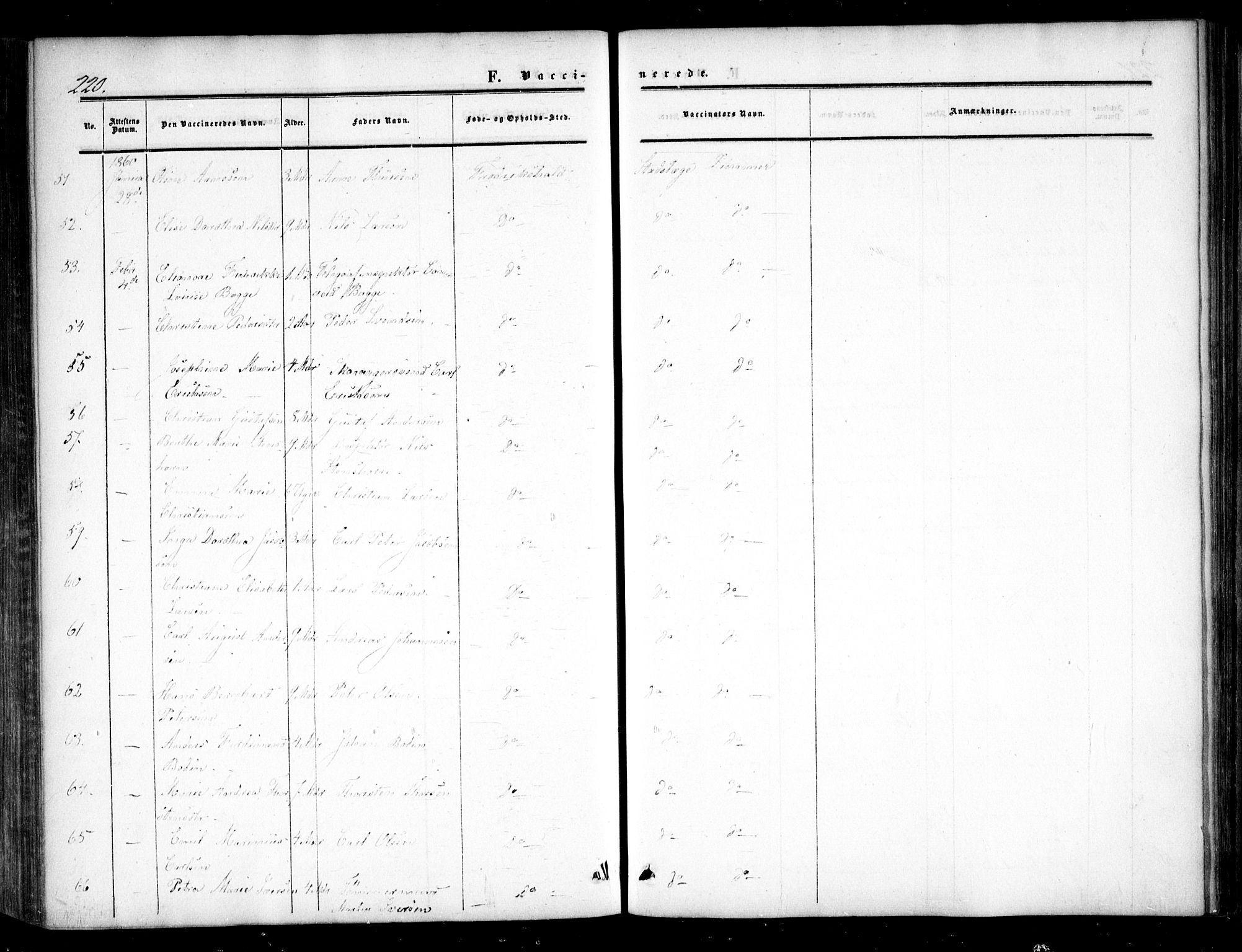 Halden prestekontor Kirkebøker, AV/SAO-A-10909/F/Fa/L0008: Parish register (official) no. I 8, 1857-1865, p. 220