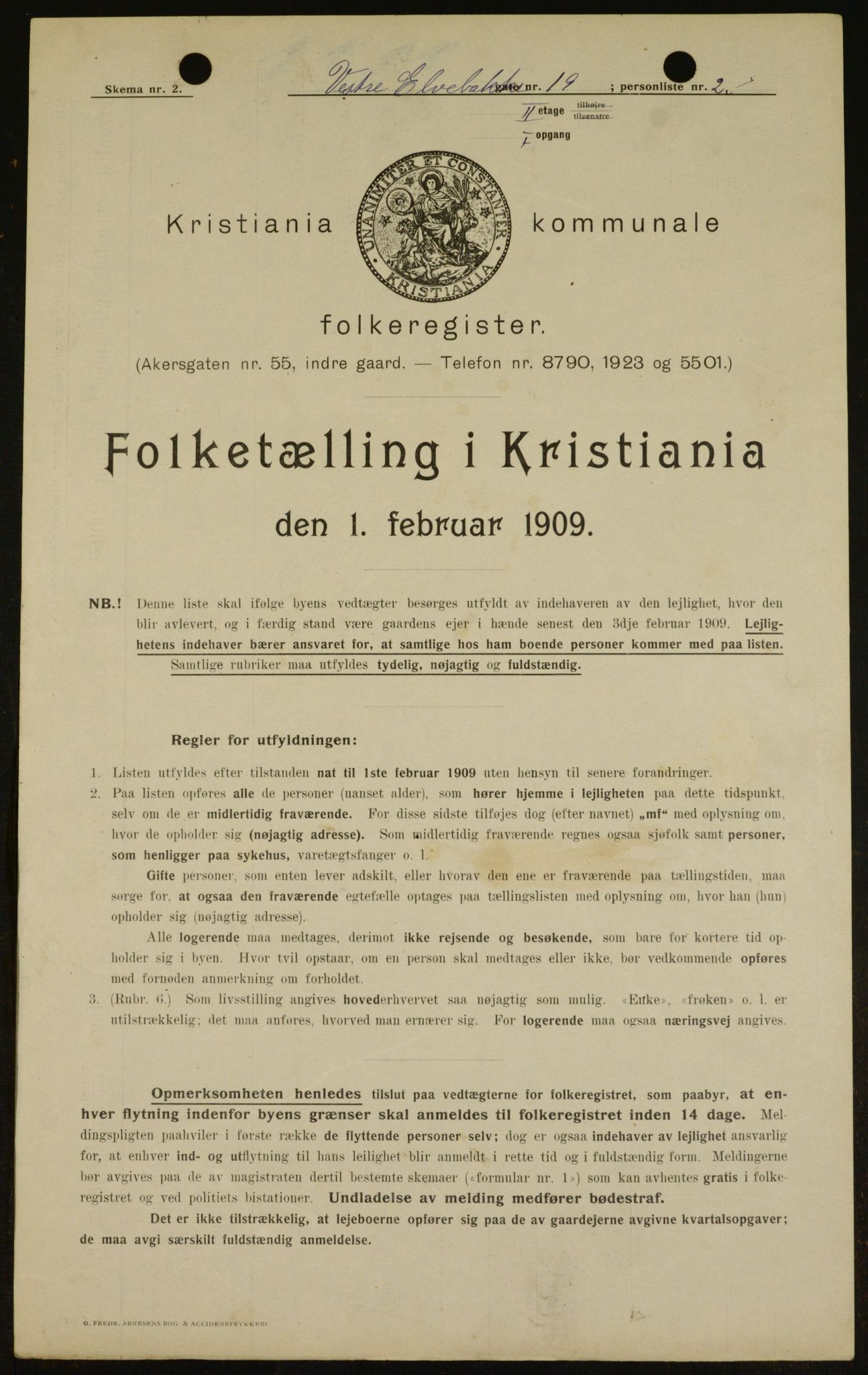 OBA, Municipal Census 1909 for Kristiania, 1909, p. 111179