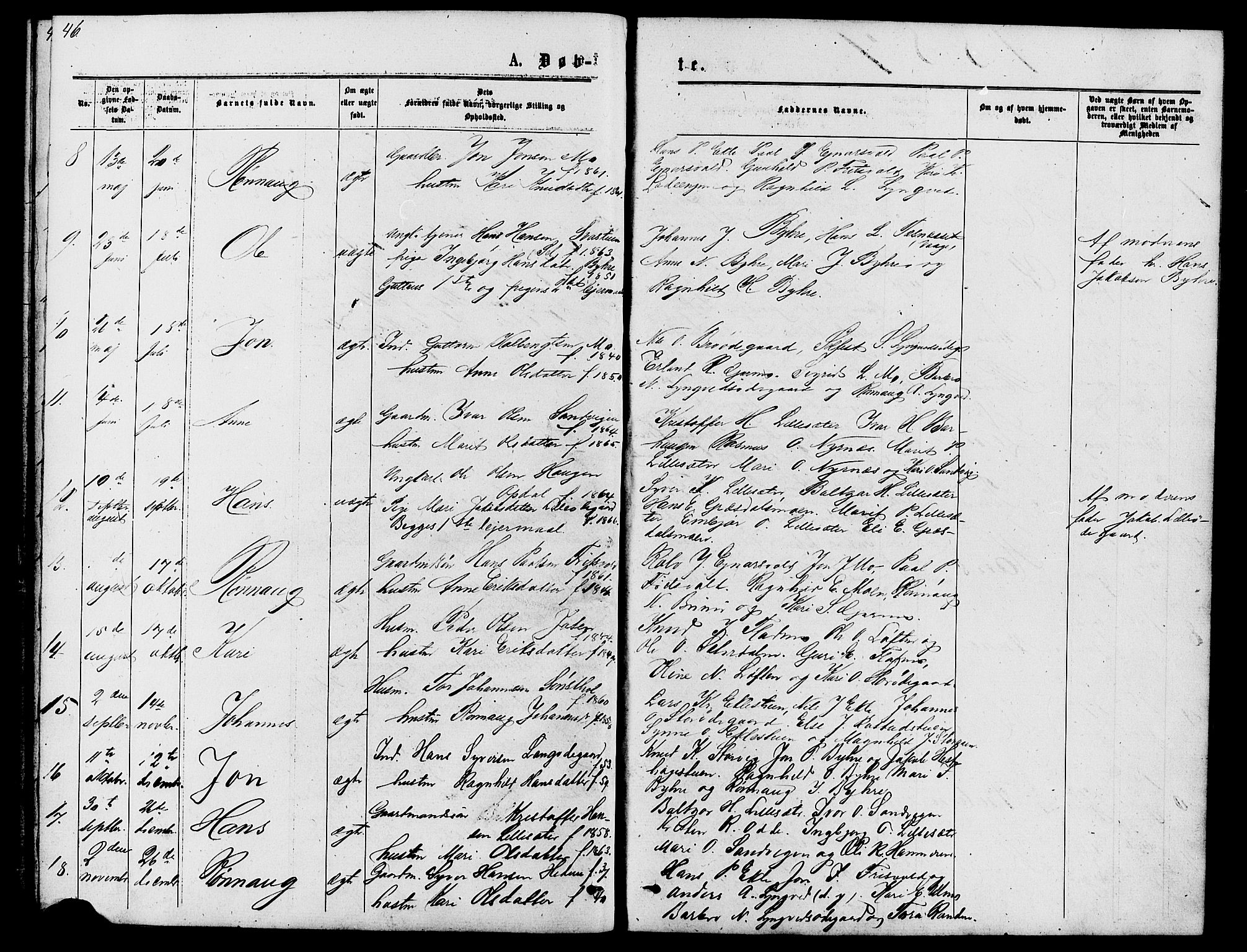 Lom prestekontor, SAH/PREST-070/L/L0005: Parish register (copy) no. 5, 1876-1901, p. 46-47