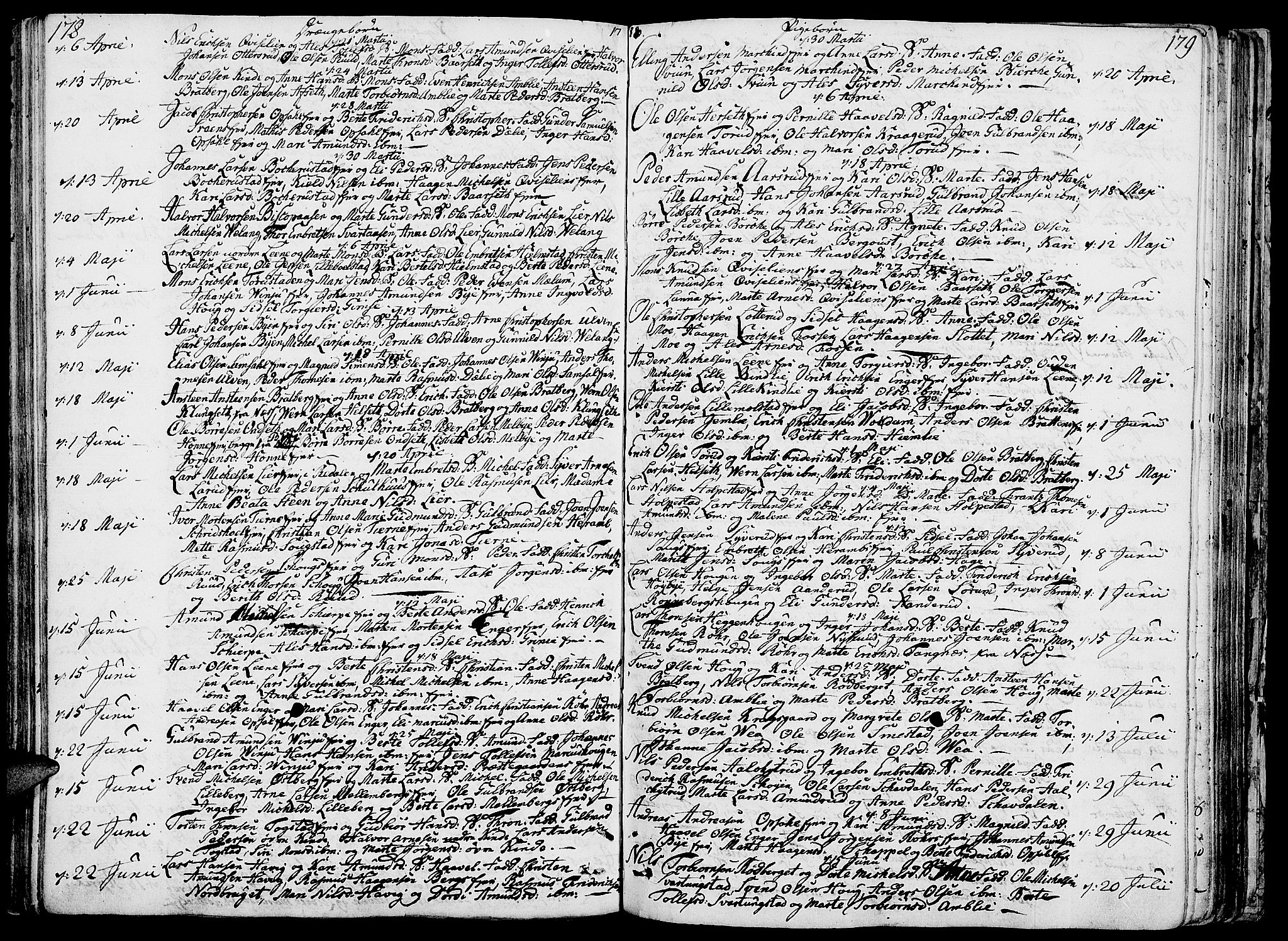 Ringsaker prestekontor, AV/SAH-PREST-014/K/Ka/L0003: Parish register (official) no. 3, 1775-1798, p. 178-179