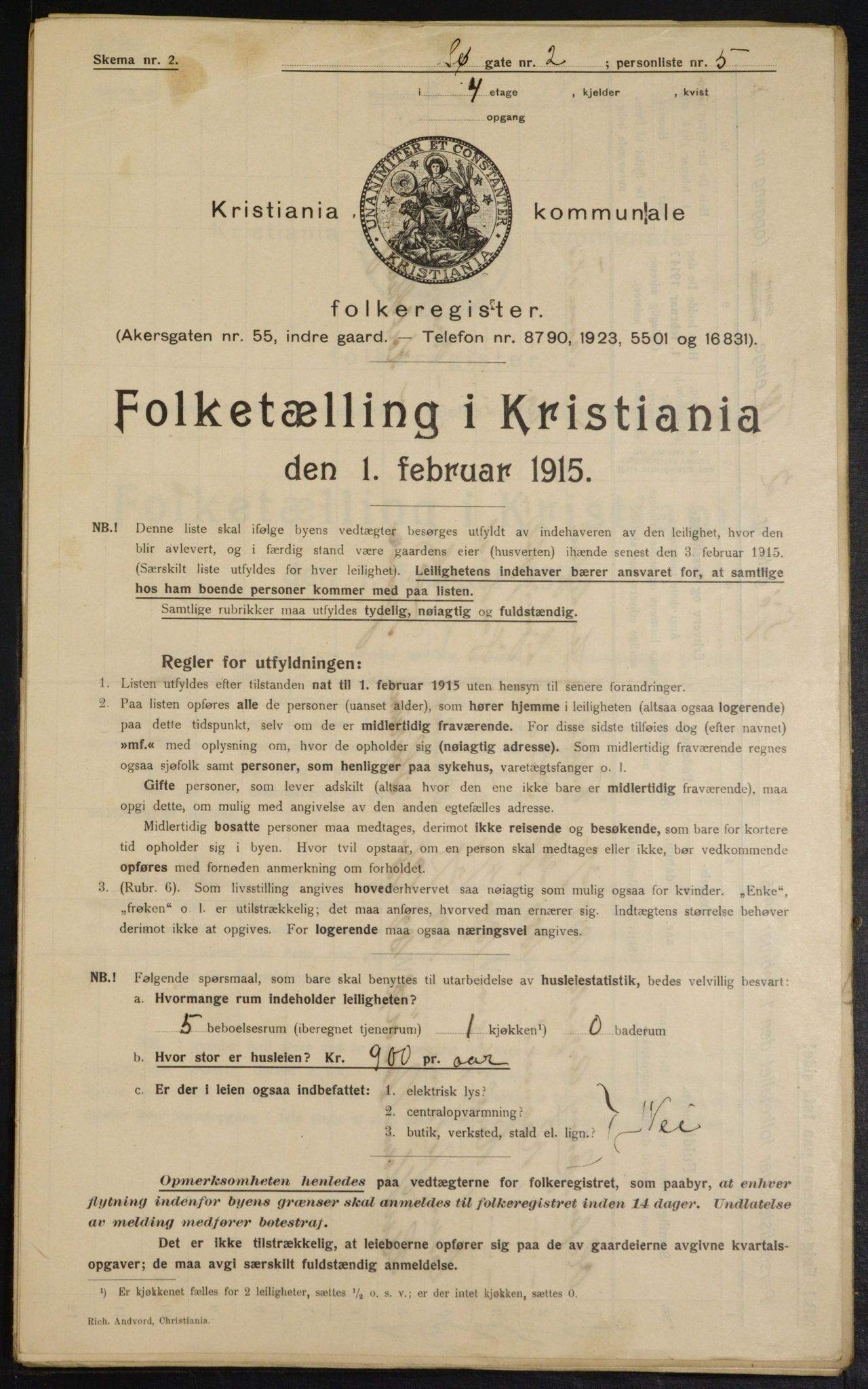 OBA, Municipal Census 1915 for Kristiania, 1915, p. 94983