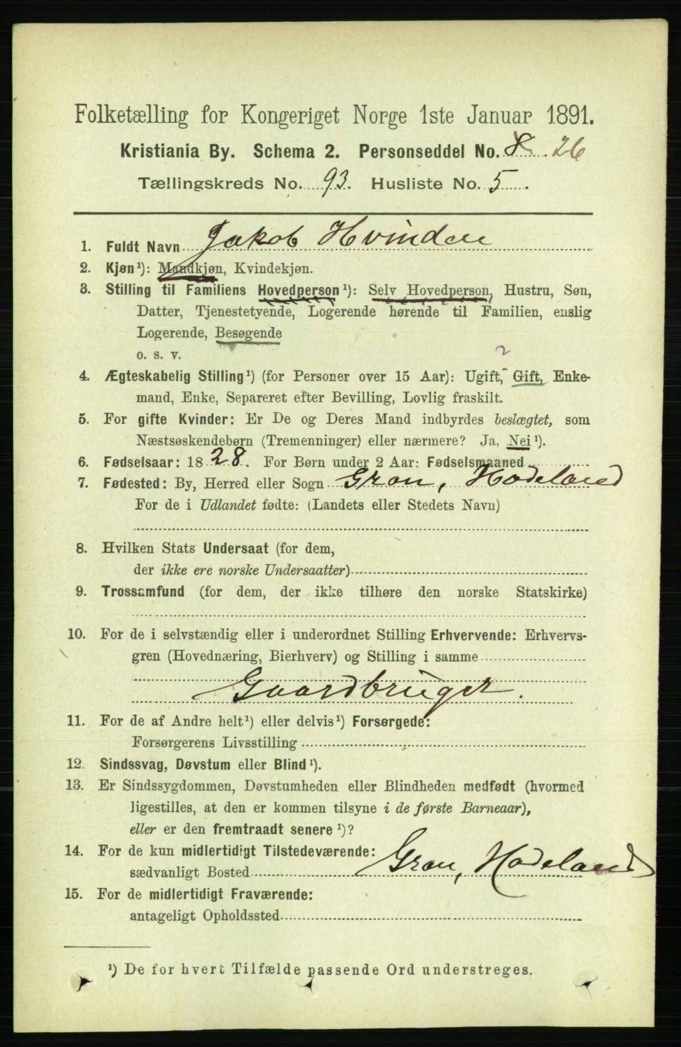 RA, 1891 census for 0301 Kristiania, 1891, p. 45665