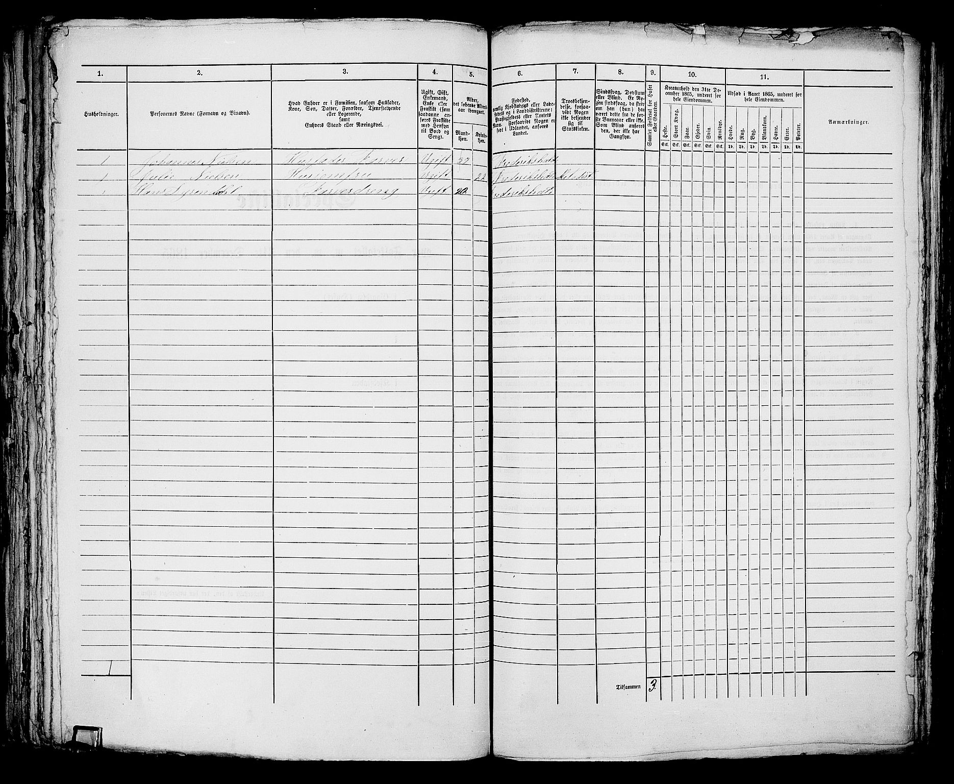 RA, 1865 census for Fredrikshald, 1865, p. 549