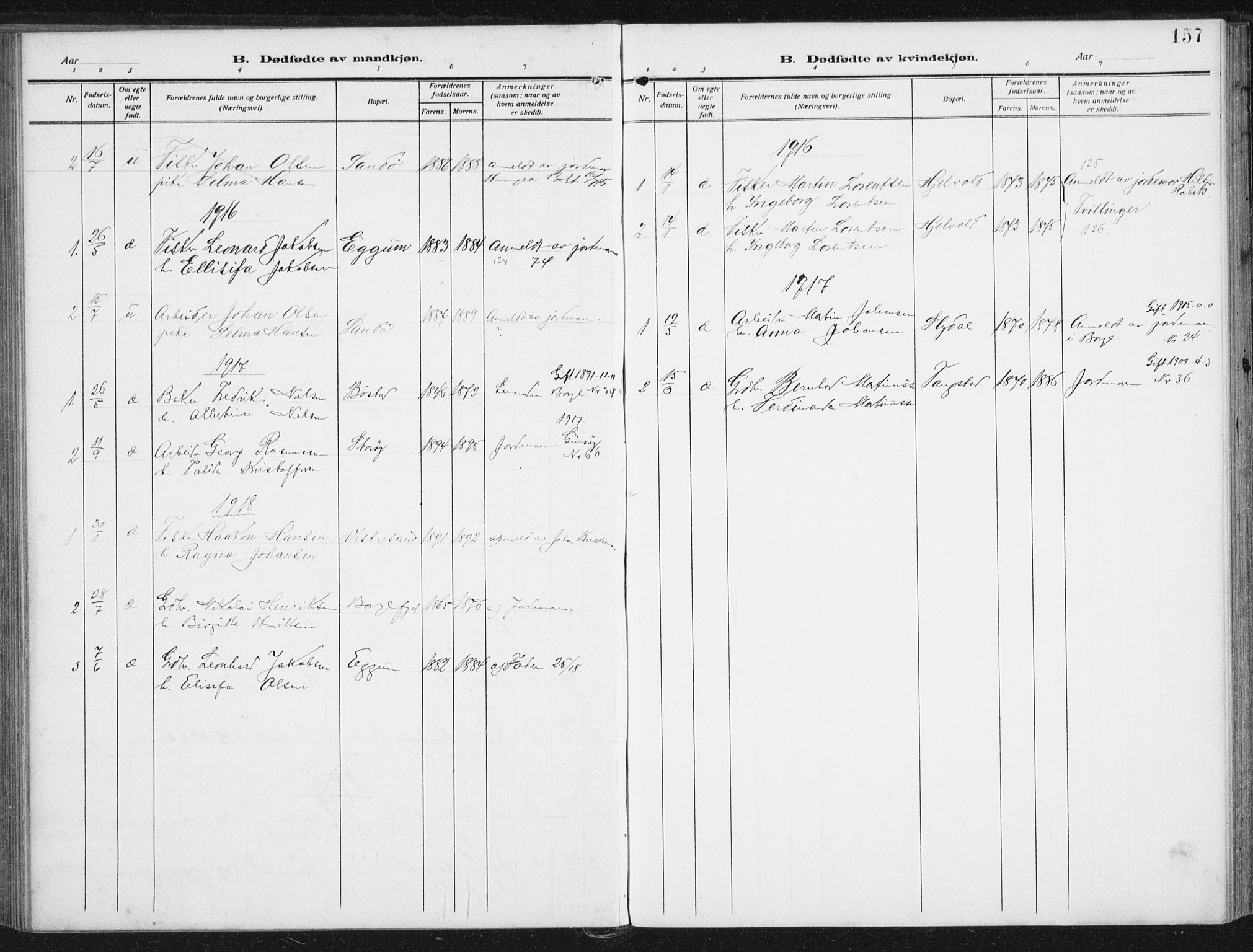 Ministerialprotokoller, klokkerbøker og fødselsregistre - Nordland, SAT/A-1459/880/L1135: Parish register (official) no. 880A09, 1908-1919, p. 157