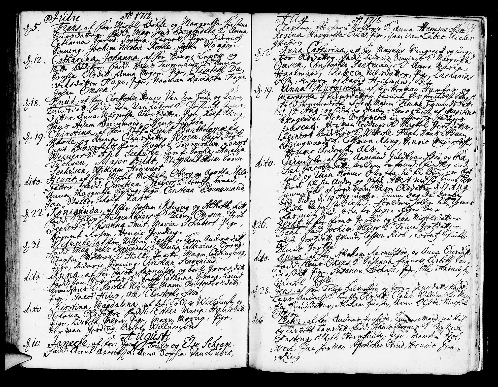 Korskirken sokneprestembete, SAB/A-76101/H/Haa/L0003: Parish register (official) no. A 3, 1698-1719, p. 264
