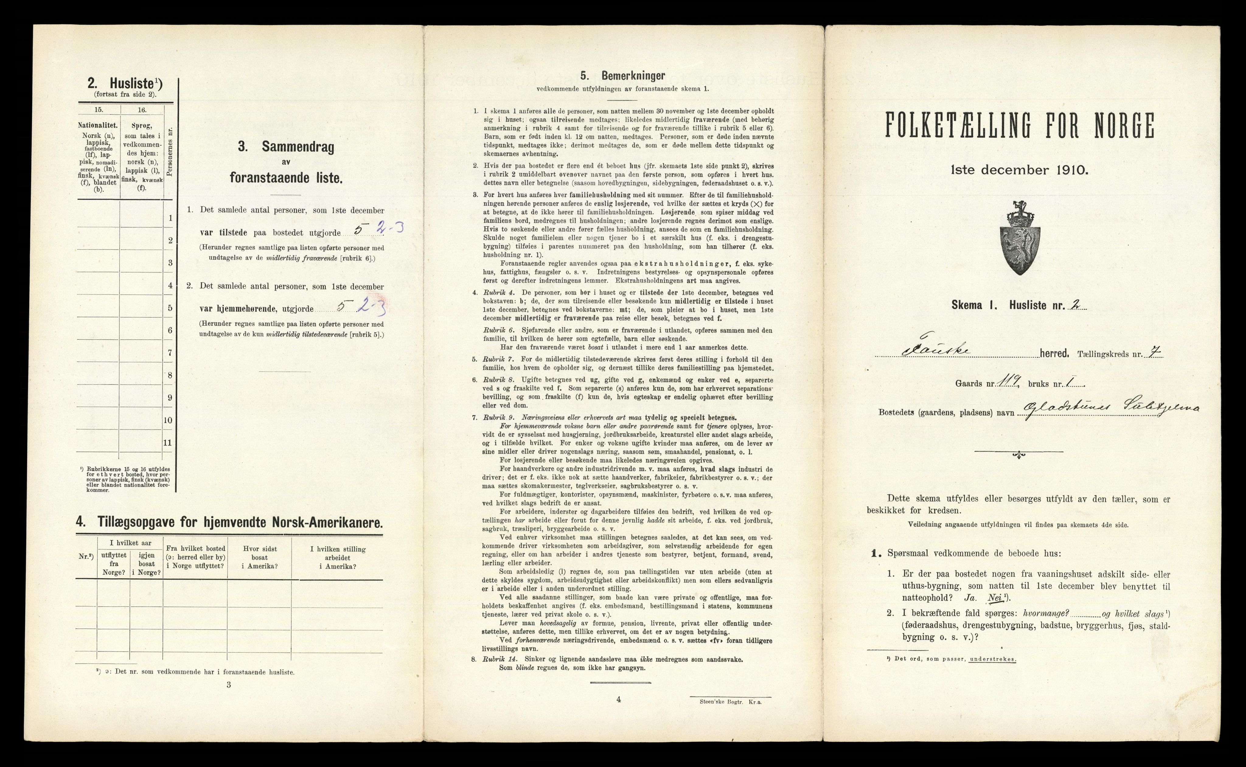 RA, 1910 census for Fauske, 1910, p. 348