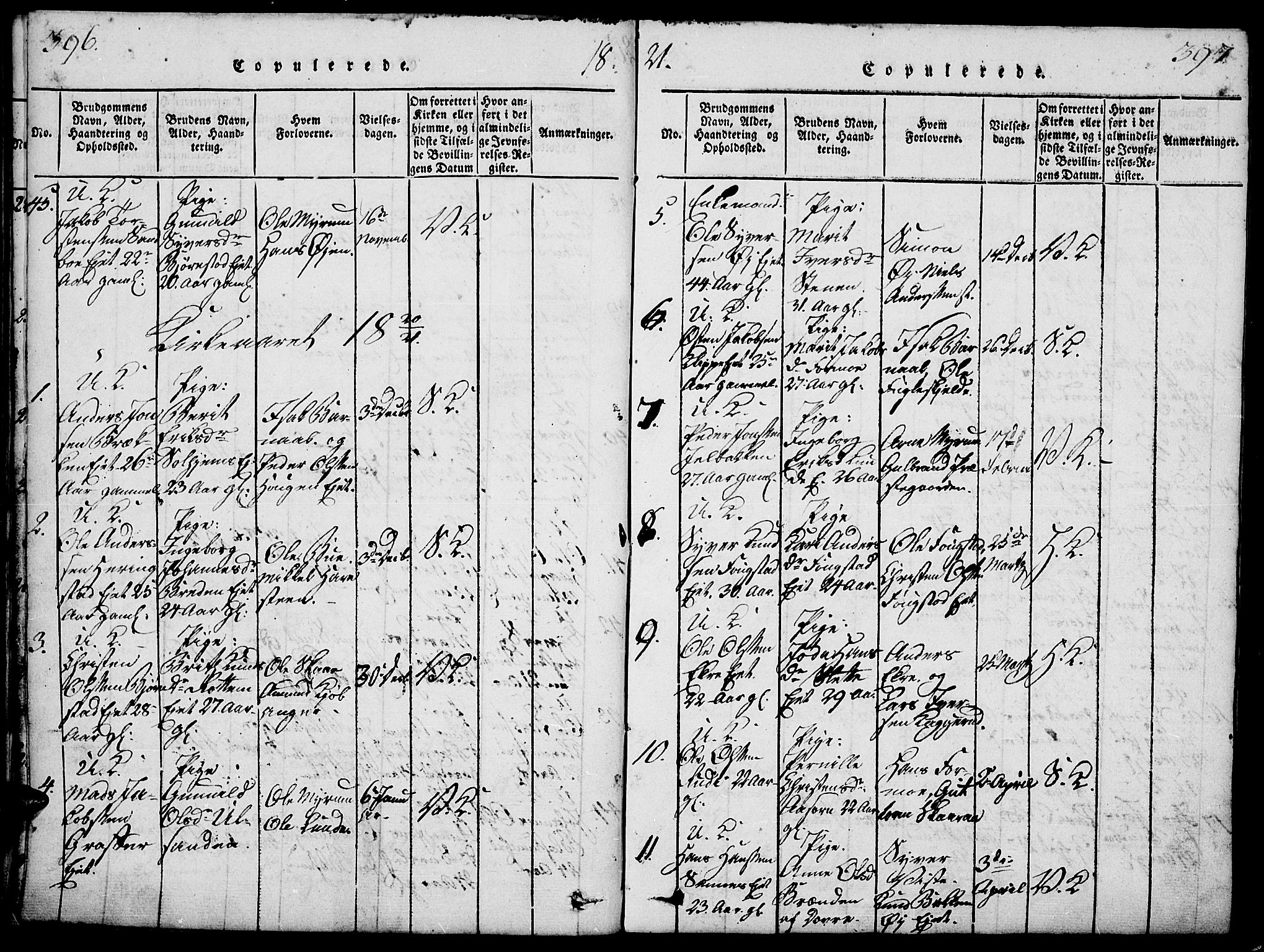 Vågå prestekontor, SAH/PREST-076/H/Ha/Haa/L0003: Parish register (official) no. 3, 1815-1827, p. 396-397