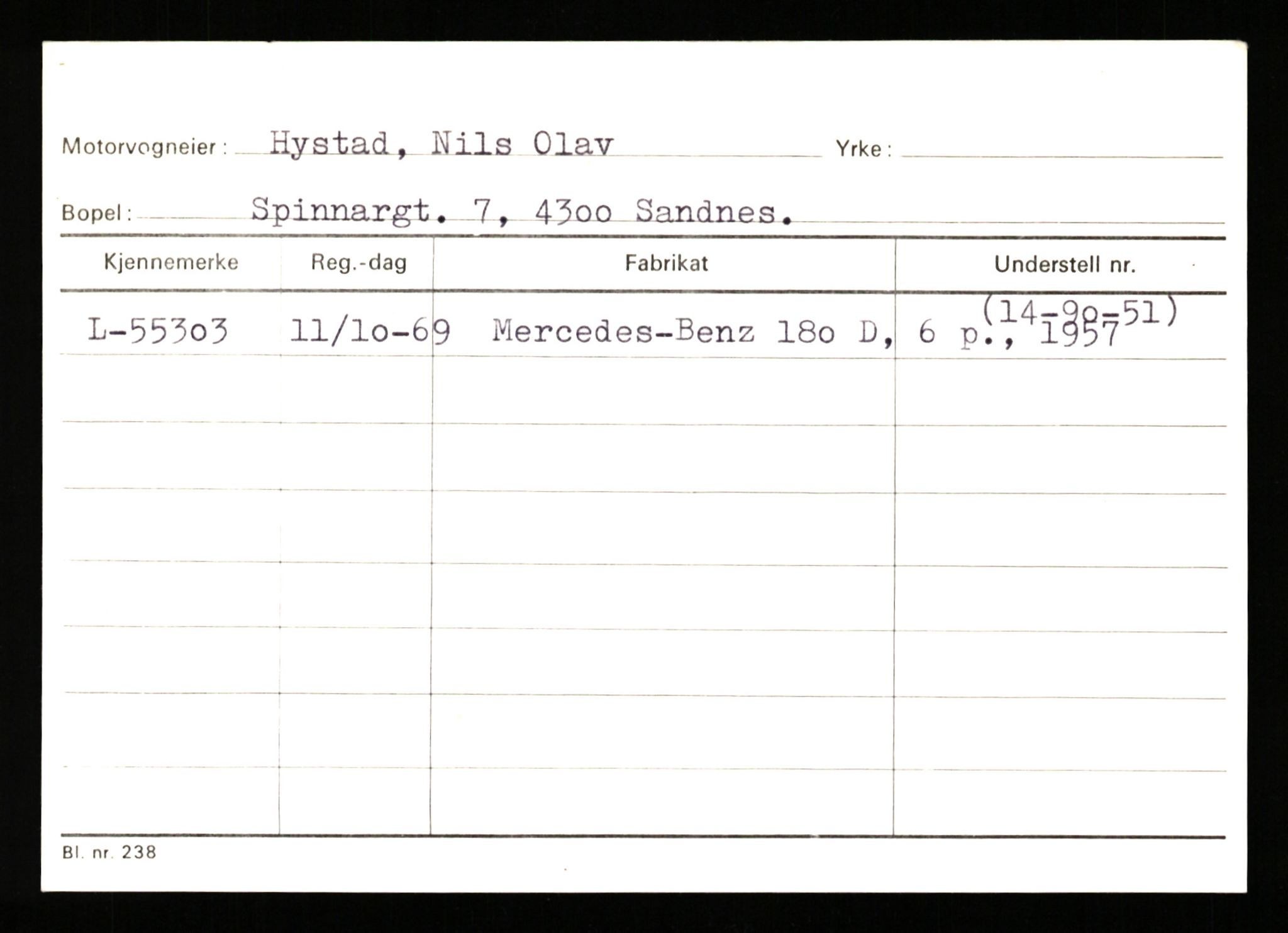 Stavanger trafikkstasjon, SAST/A-101942/0/H/L0016: Holmevik - Høyland, 1930-1971, p. 2057