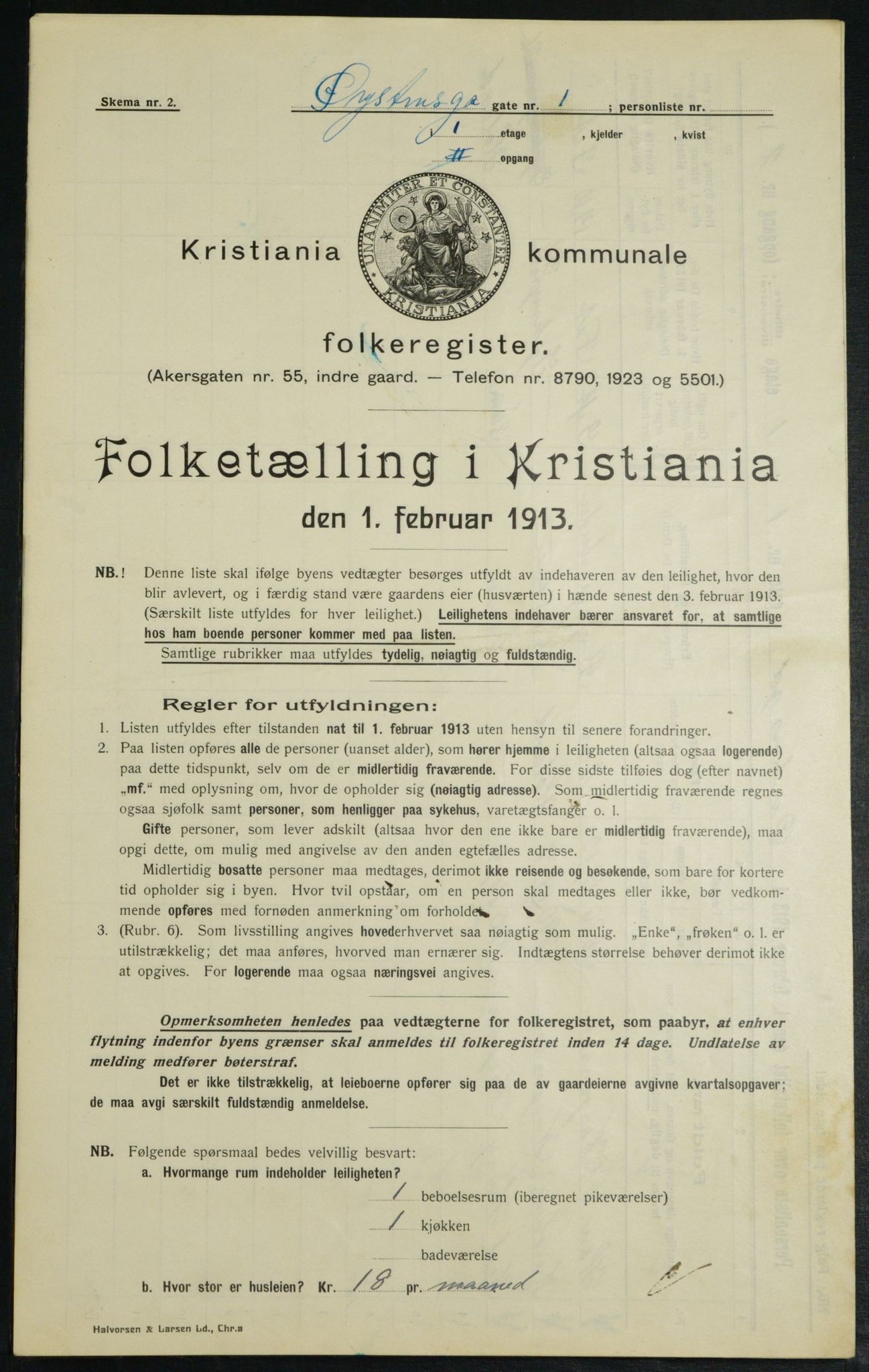 OBA, Municipal Census 1913 for Kristiania, 1913, p. 130189