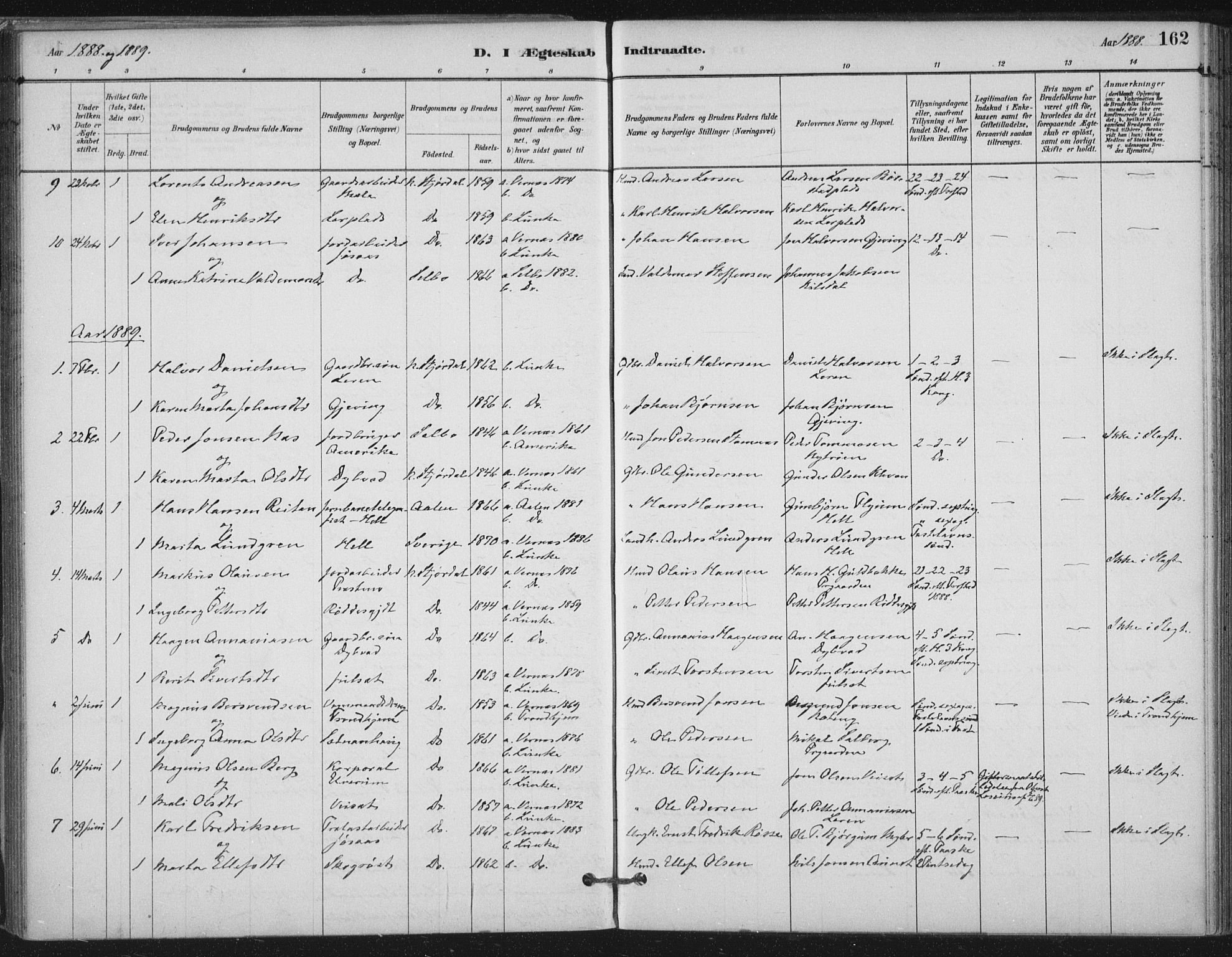 Ministerialprotokoller, klokkerbøker og fødselsregistre - Nord-Trøndelag, SAT/A-1458/710/L0095: Parish register (official) no. 710A01, 1880-1914, p. 162