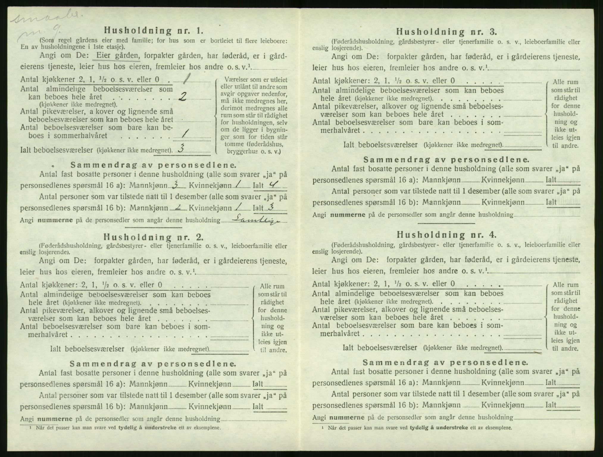 SAT, 1920 census for Volda, 1920, p. 845