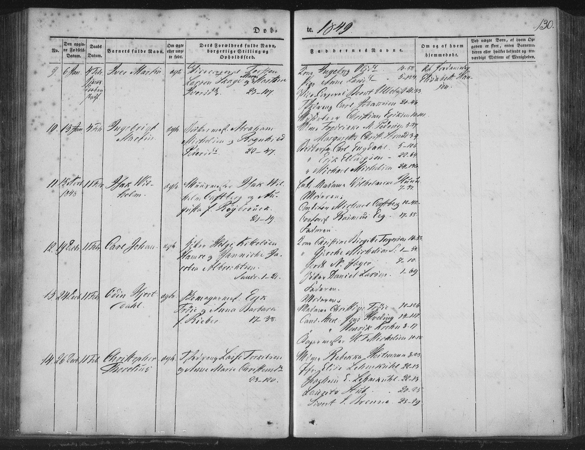 Korskirken sokneprestembete, AV/SAB-A-76101/H/Haa/L0016: Parish register (official) no. B 2, 1841-1851, p. 130