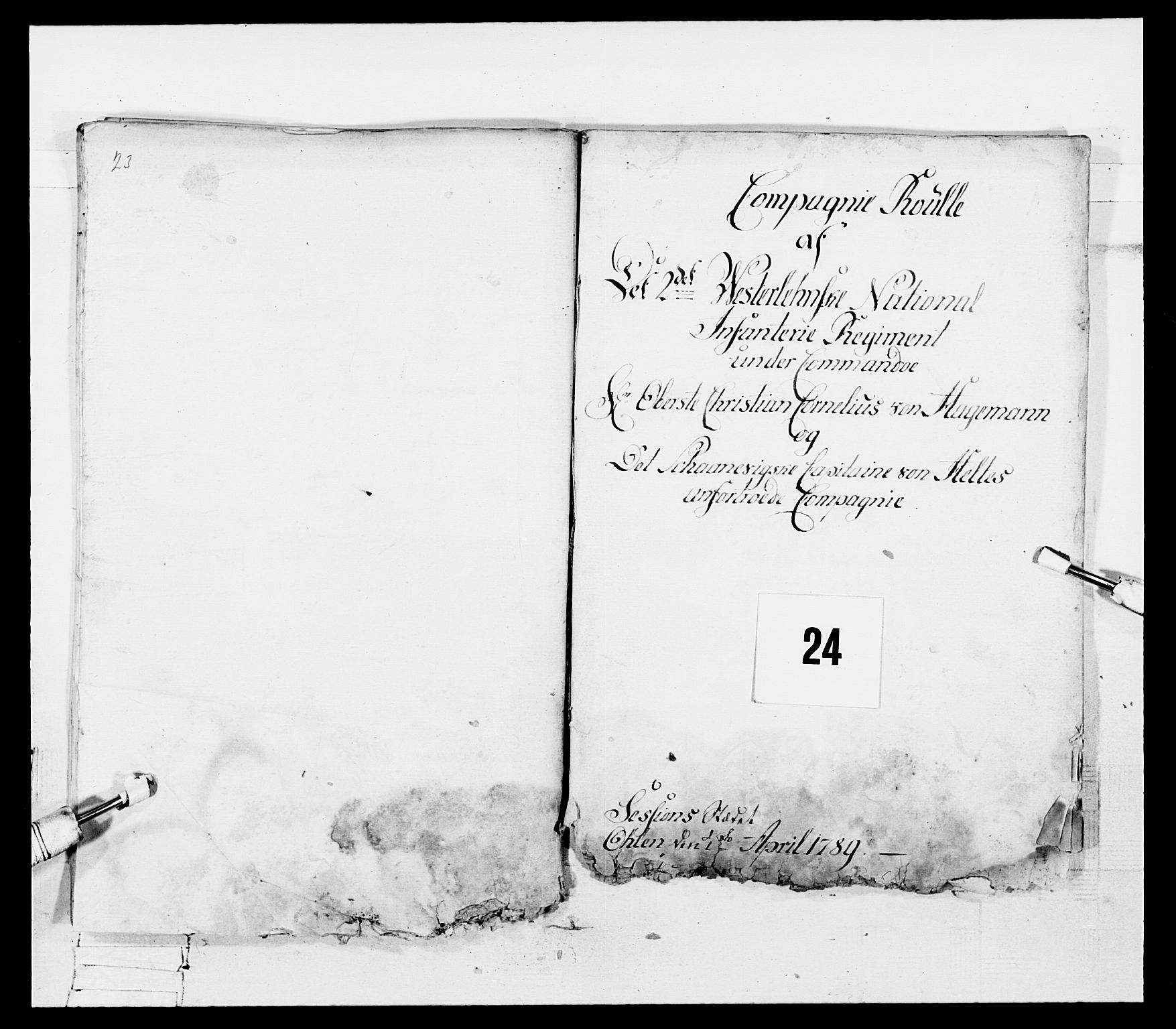 Generalitets- og kommissariatskollegiet, Det kongelige norske kommissariatskollegium, RA/EA-5420/E/Eh/L0107: 2. Vesterlenske nasjonale infanteriregiment, 1782-1789, p. 495