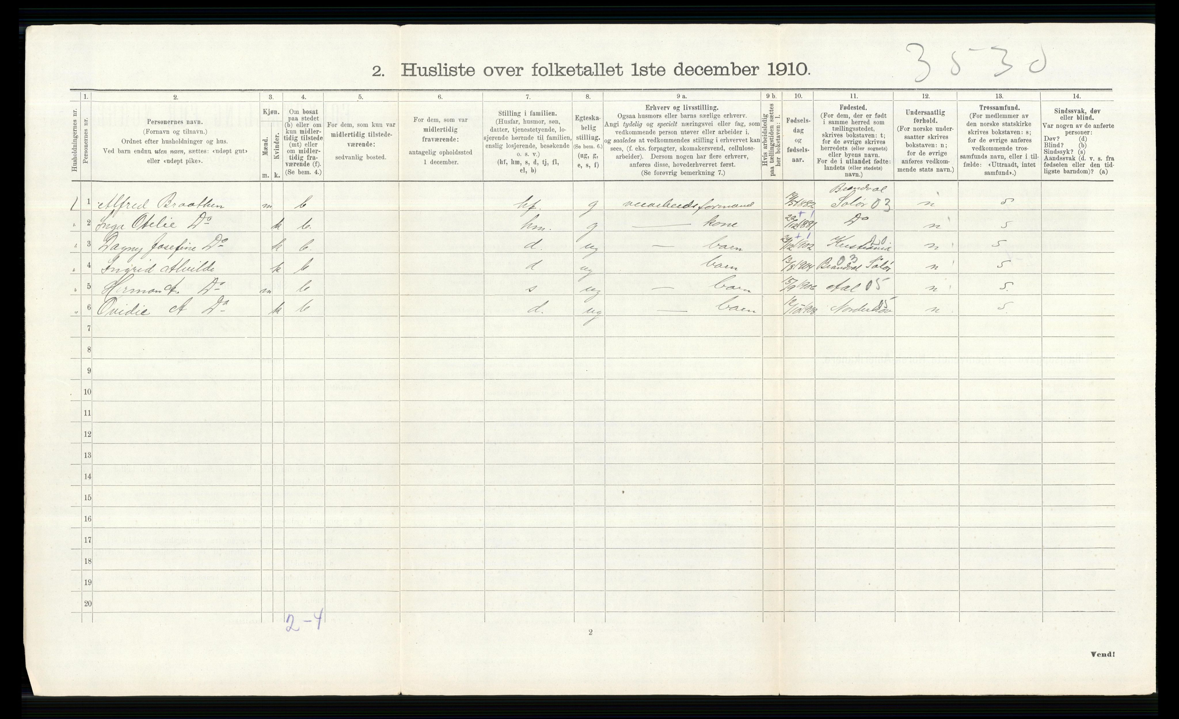 RA, 1910 census for Hol, 1910, p. 528