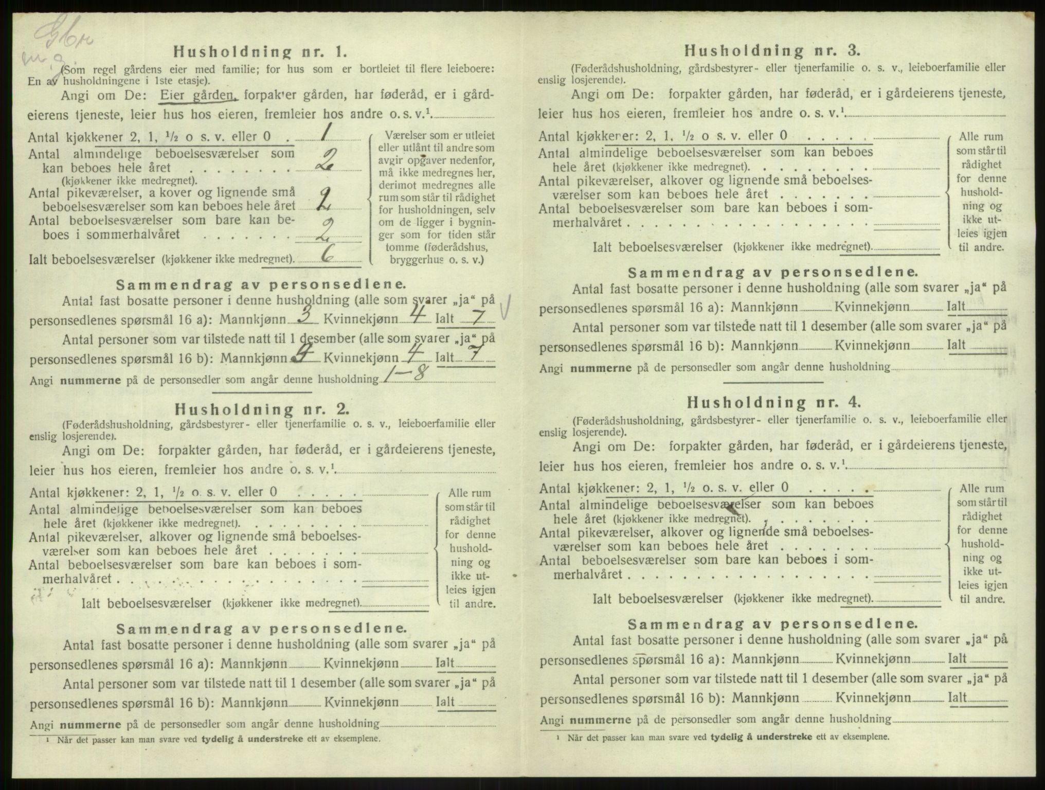 SAB, 1920 census for Fjaler, 1920, p. 1014