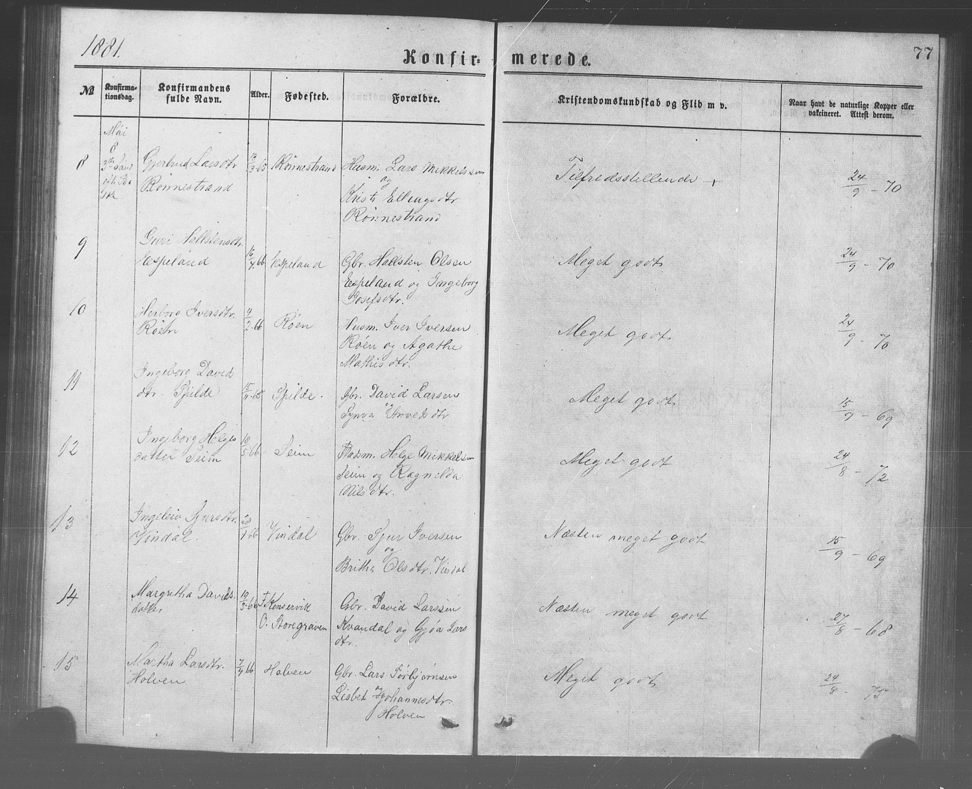 Ulvik sokneprestembete, AV/SAB-A-78801/H/Haa: Parish register (official) no. A 17, 1873-1891, p. 77