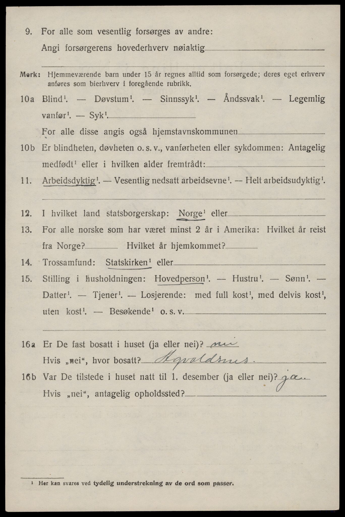 SAST, 1920 census for Torvastad, 1920, p. 4931