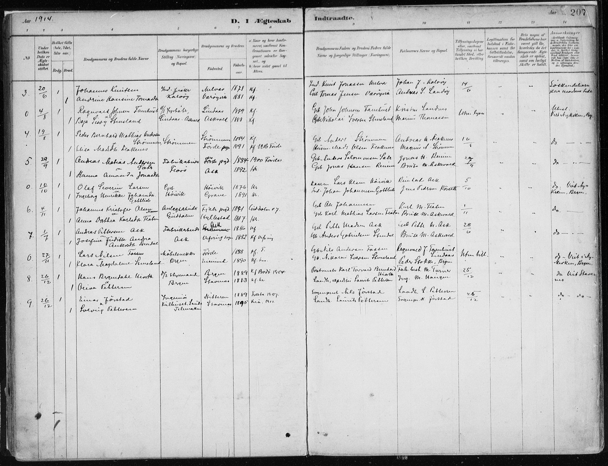 Askvoll sokneprestembete, AV/SAB-A-79501/H/Haa/Haab/L0002: Parish register (official) no. B 2, 1879-1909, p. 207