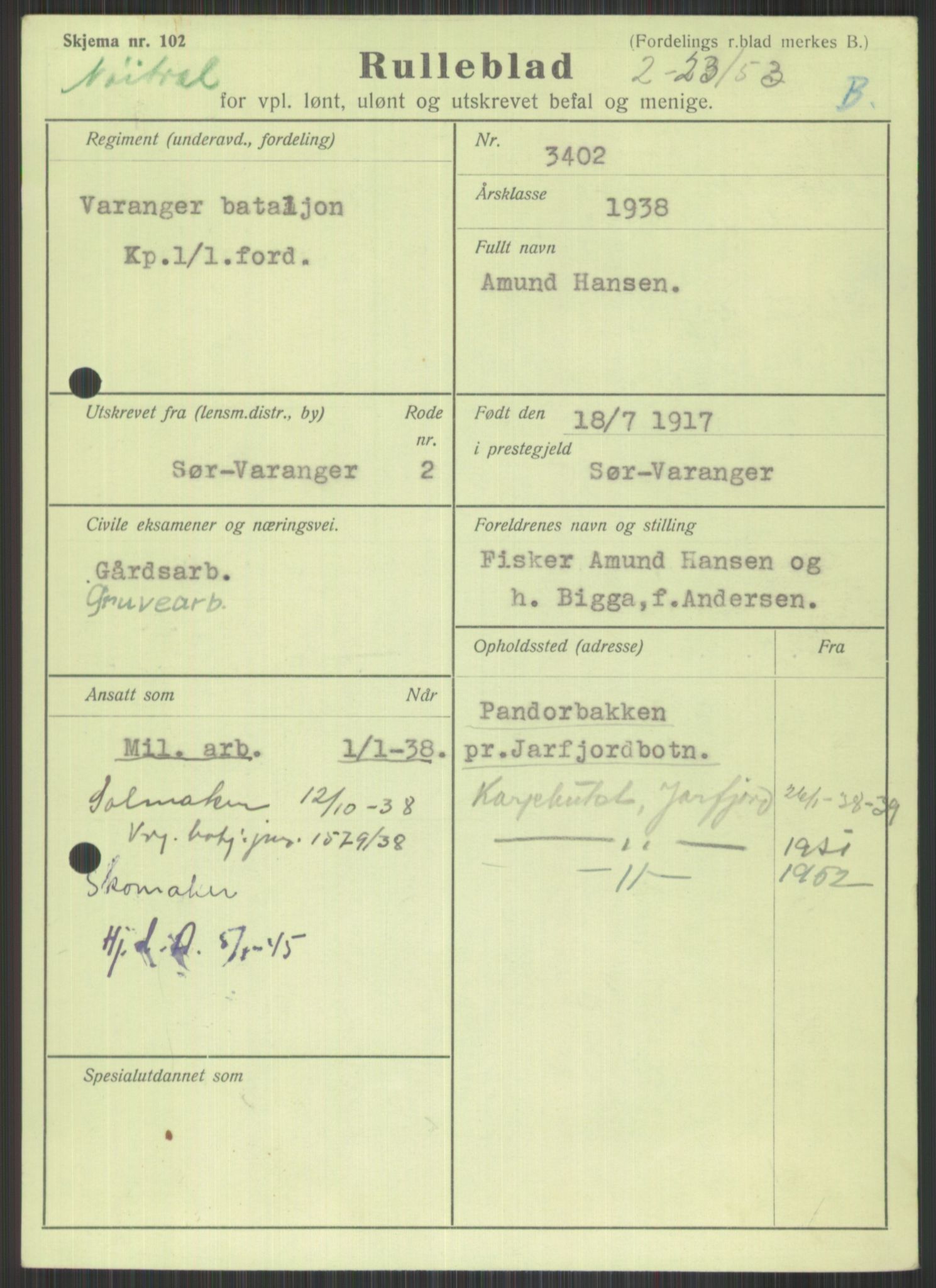 Forsvaret, Varanger bataljon, AV/RA-RAFA-2258/1/D/L0441: Rulleblad for fødte 1913-1917, 1913-1917, p. 1343