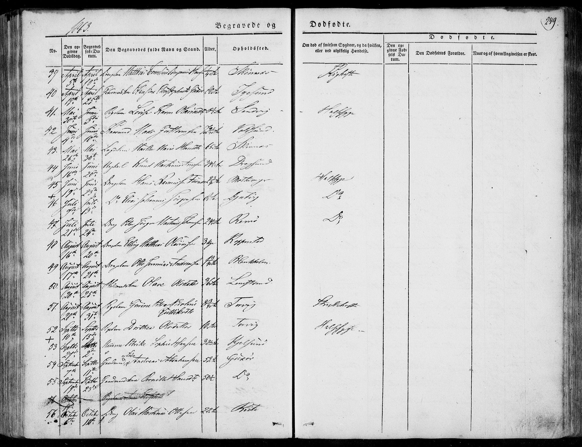 Ministerialprotokoller, klokkerbøker og fødselsregistre - Møre og Romsdal, AV/SAT-A-1454/507/L0070: Parish register (official) no. 507A05, 1842-1873, p. 249