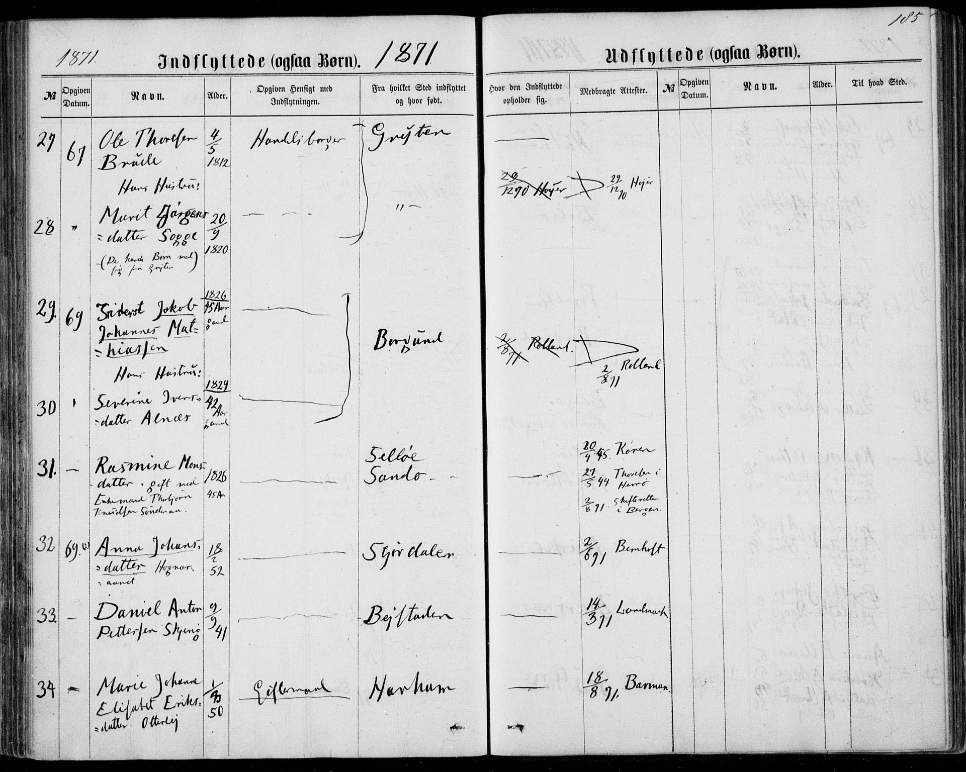 Ministerialprotokoller, klokkerbøker og fødselsregistre - Møre og Romsdal, AV/SAT-A-1454/529/L0452: Parish register (official) no. 529A02, 1864-1871, p. 185