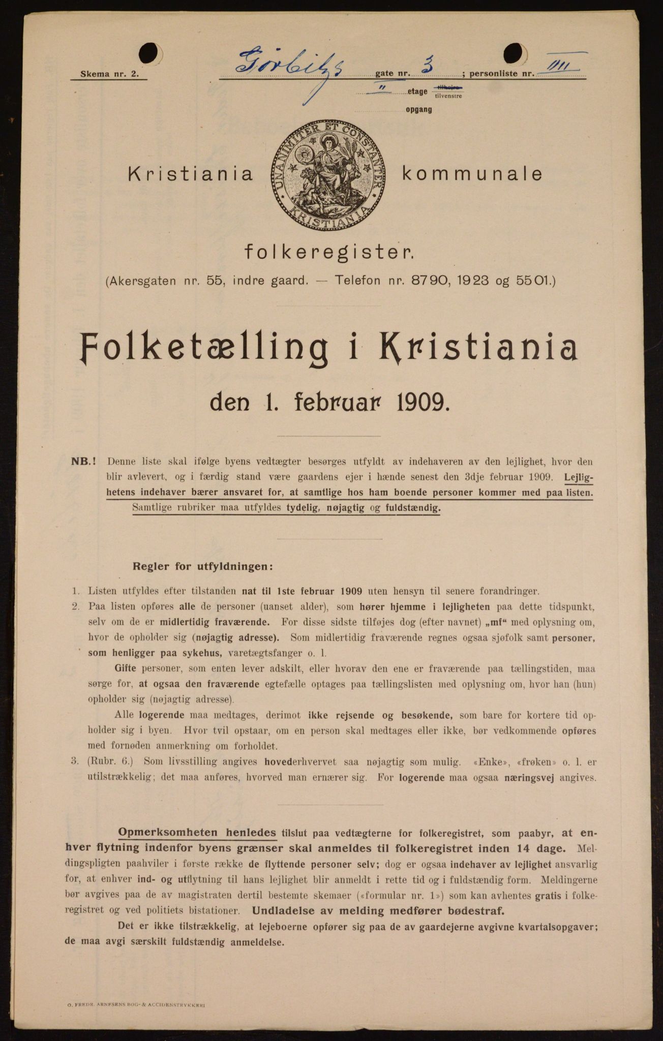 OBA, Municipal Census 1909 for Kristiania, 1909, p. 29771