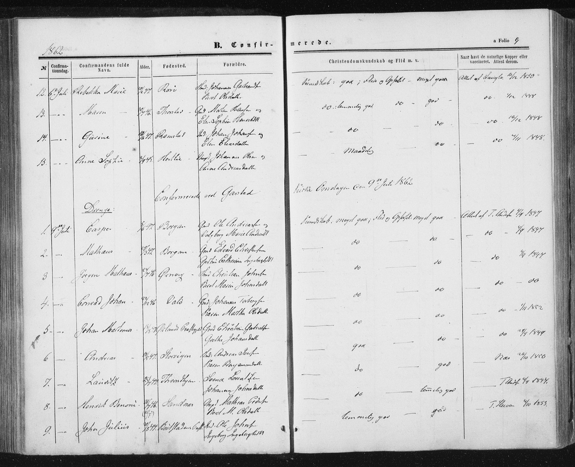 Ministerialprotokoller, klokkerbøker og fødselsregistre - Nord-Trøndelag, AV/SAT-A-1458/784/L0670: Parish register (official) no. 784A05, 1860-1876, p. 9