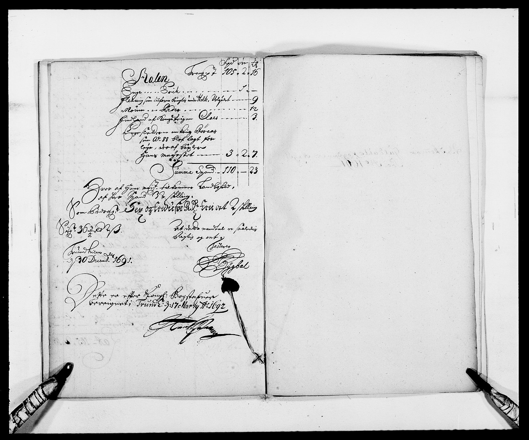 Rentekammeret inntil 1814, Reviderte regnskaper, Fogderegnskap, RA/EA-4092/R59/L3941: Fogderegnskap Gauldal, 1691, p. 146