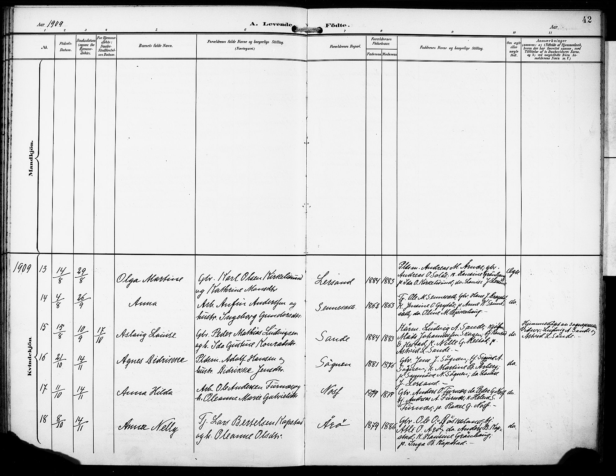 Gaular sokneprestembete, AV/SAB-A-80001/H/Haa: Parish register (official) no. B 2, 1898-1911, p. 42